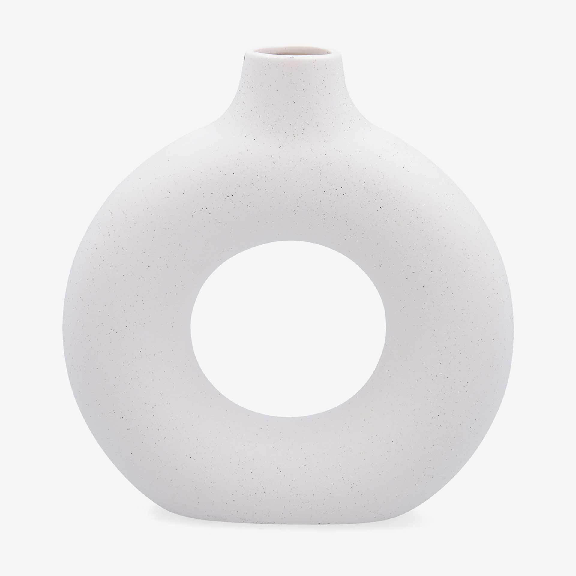 Jarron de cer&aacute;mica blanco Luum 21,5x7,5x23