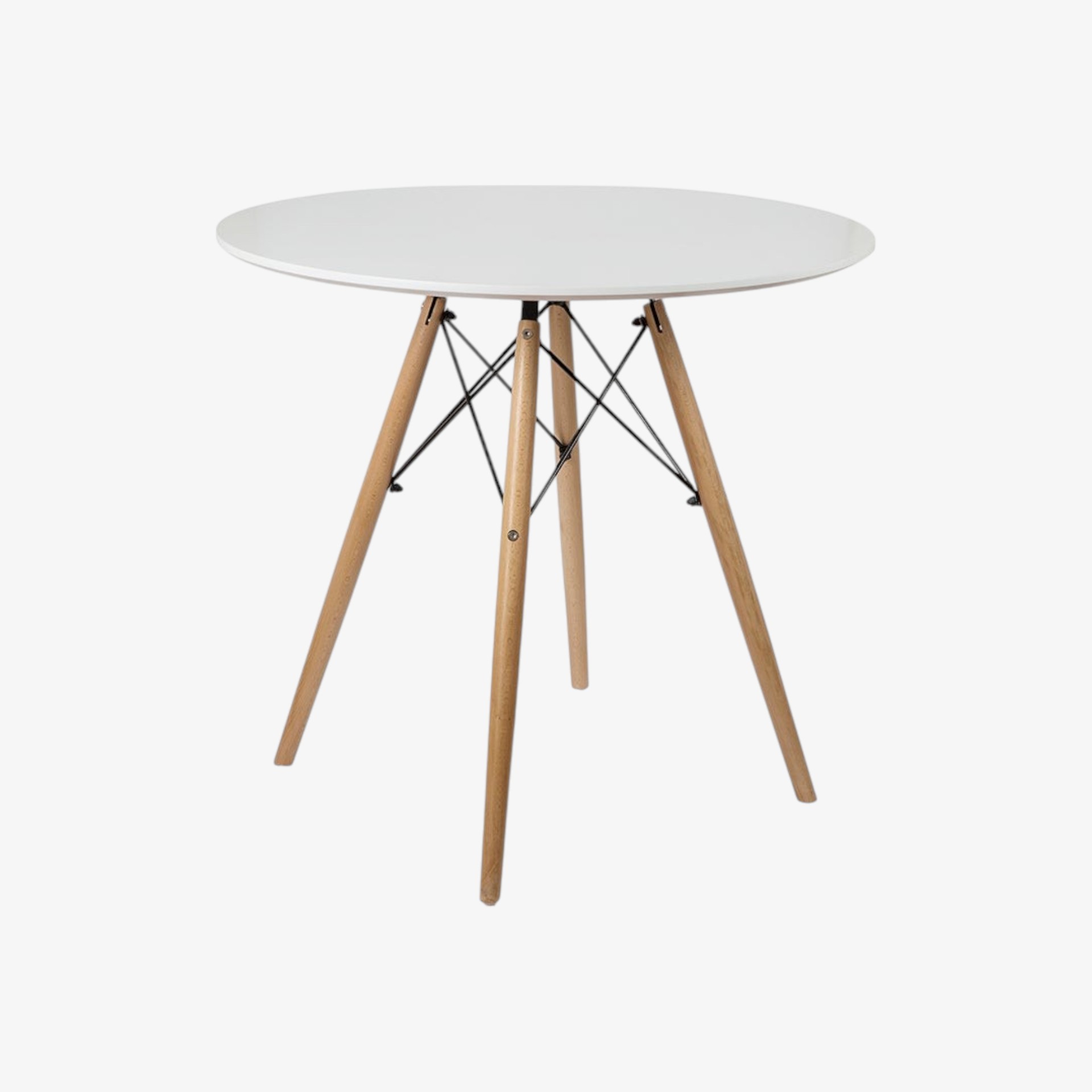 Mesa de comedor de madera redonda blanca Leisure Ø80x75cm