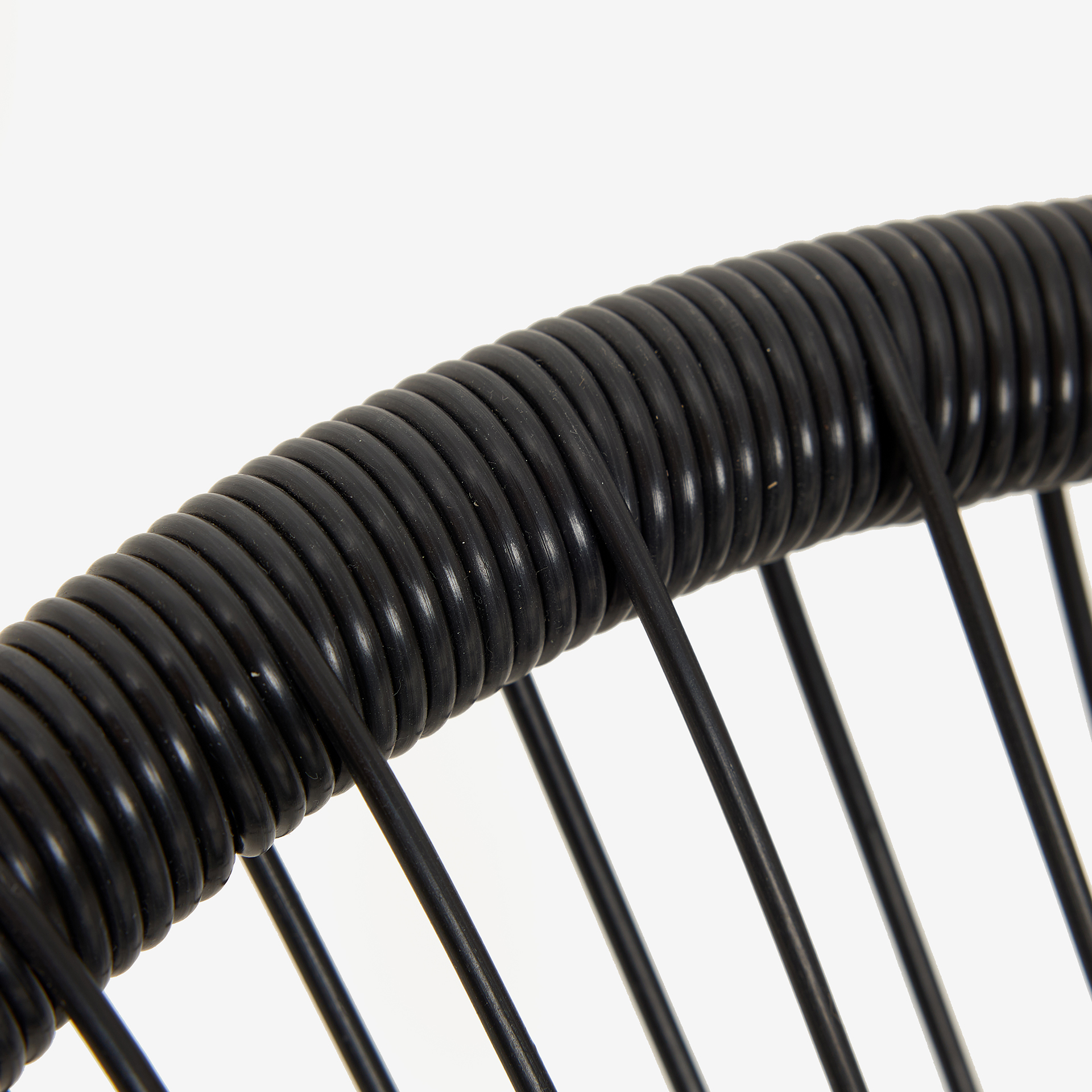 Silla de jardín de ratán sintético y acero negro Acapulco 72x90x83cm