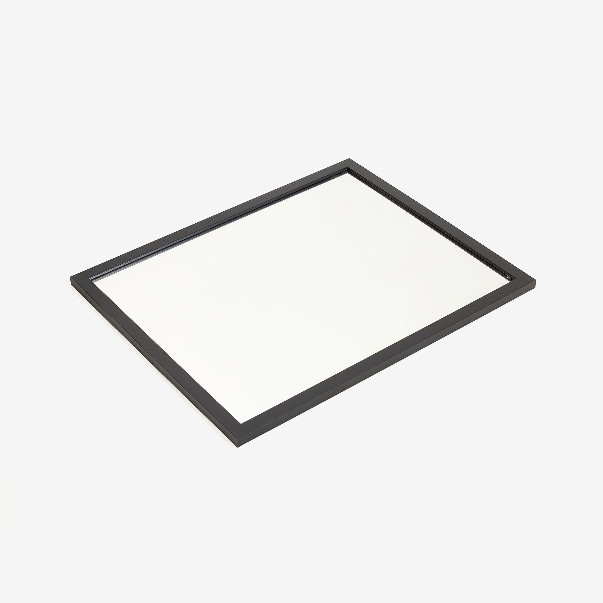 Set de 2 espejos de pared rectangulares de madera negra Belto 40x50cm