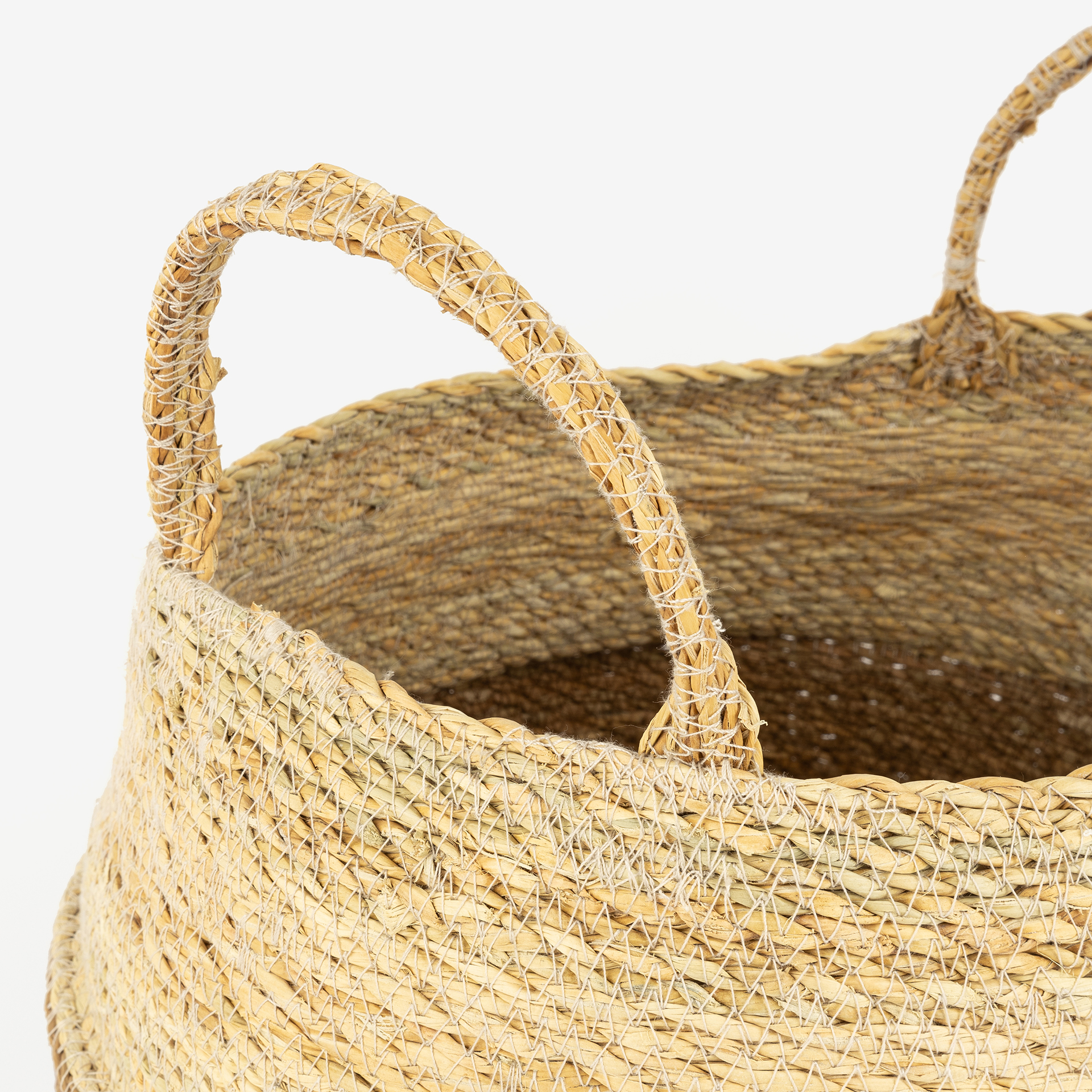 Cesta de fibras naturales Typha Rajad Ø30x38cm