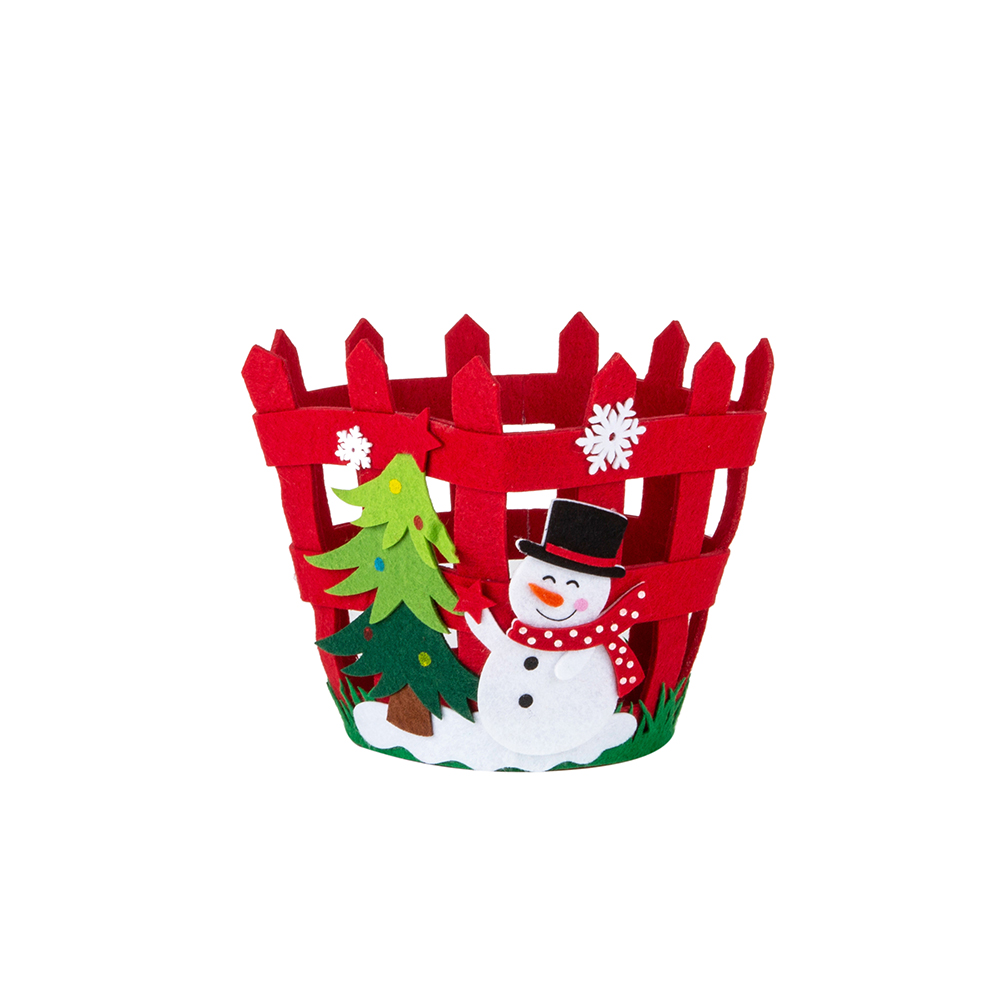 Portamaceta mu&ntilde;eco nieve fieltro