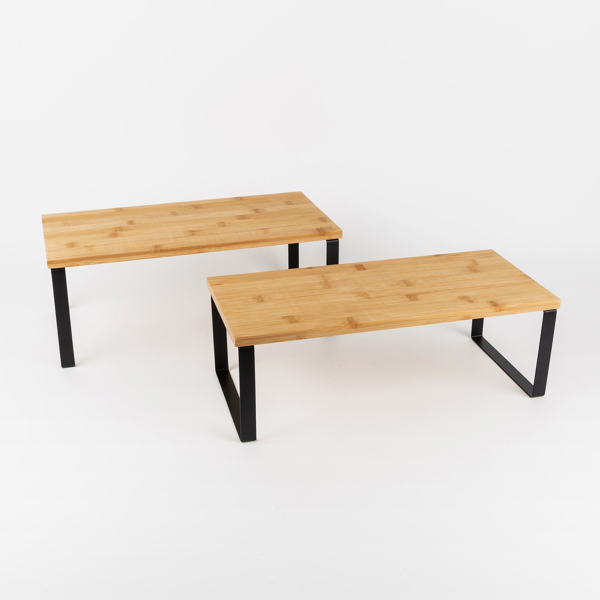 Set de 2 estantes de madera bambú 40x20x16cm