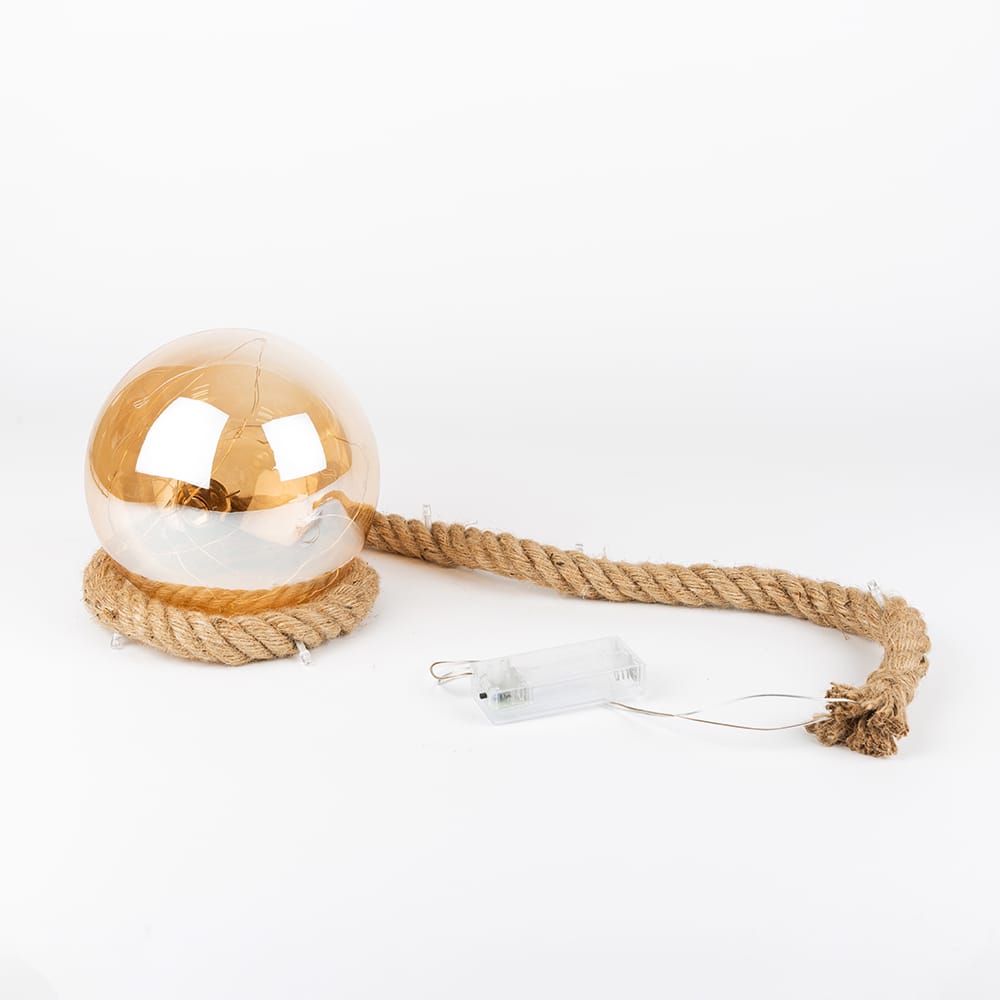 Guirnalda cuerda 24 LED cristal Ámbar 15cm