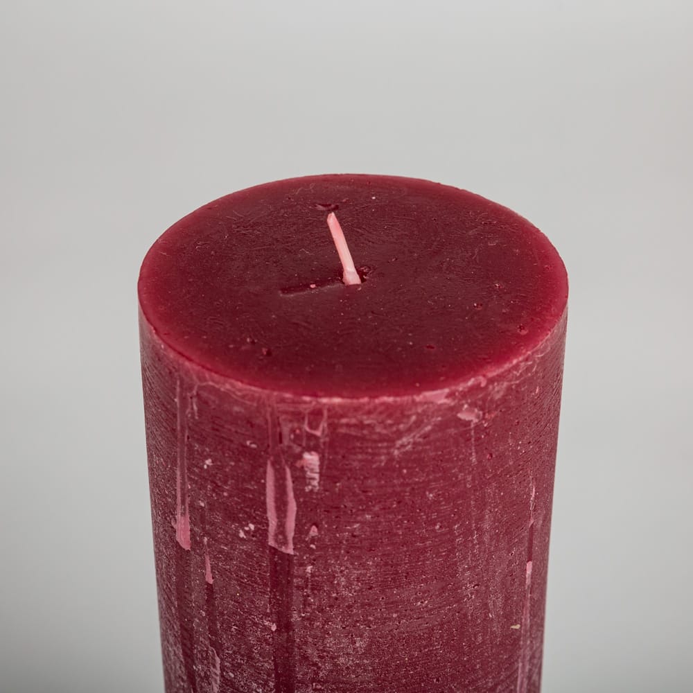 Vela burdeos estilo rústico