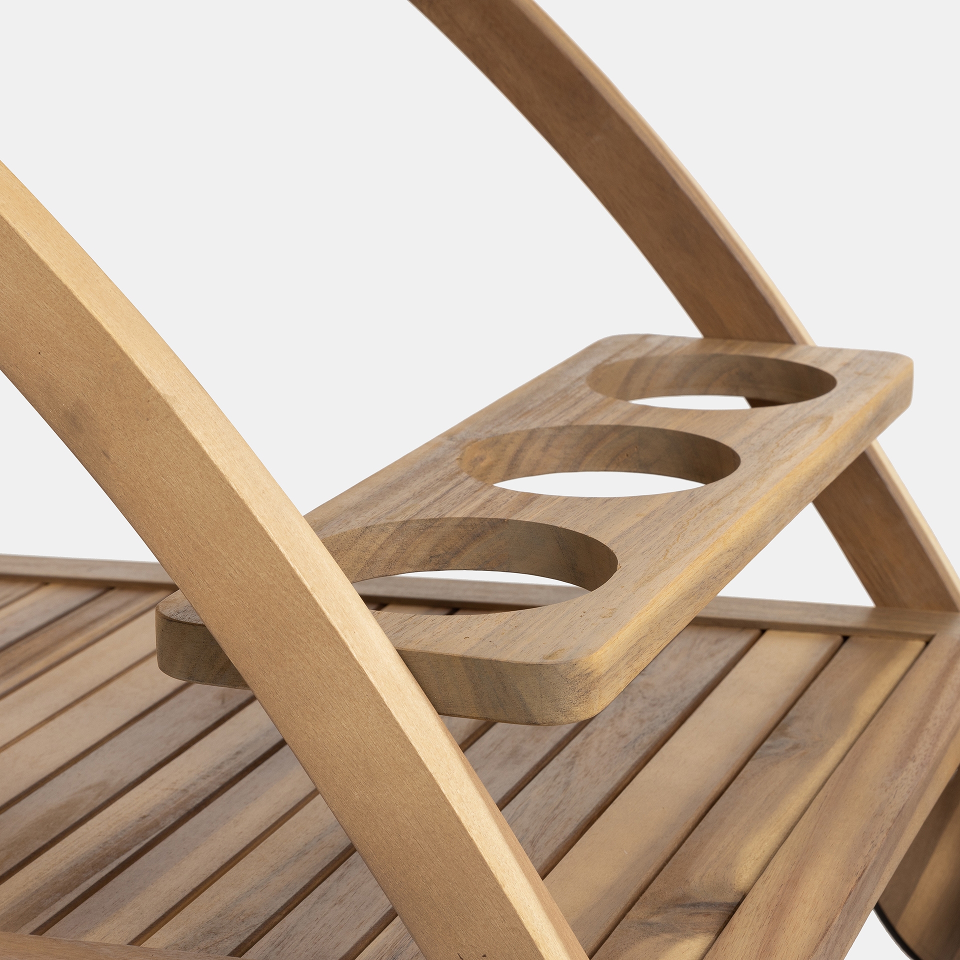 Camarera con ruedas de madera acacia Mykonos 105x56x78 cm