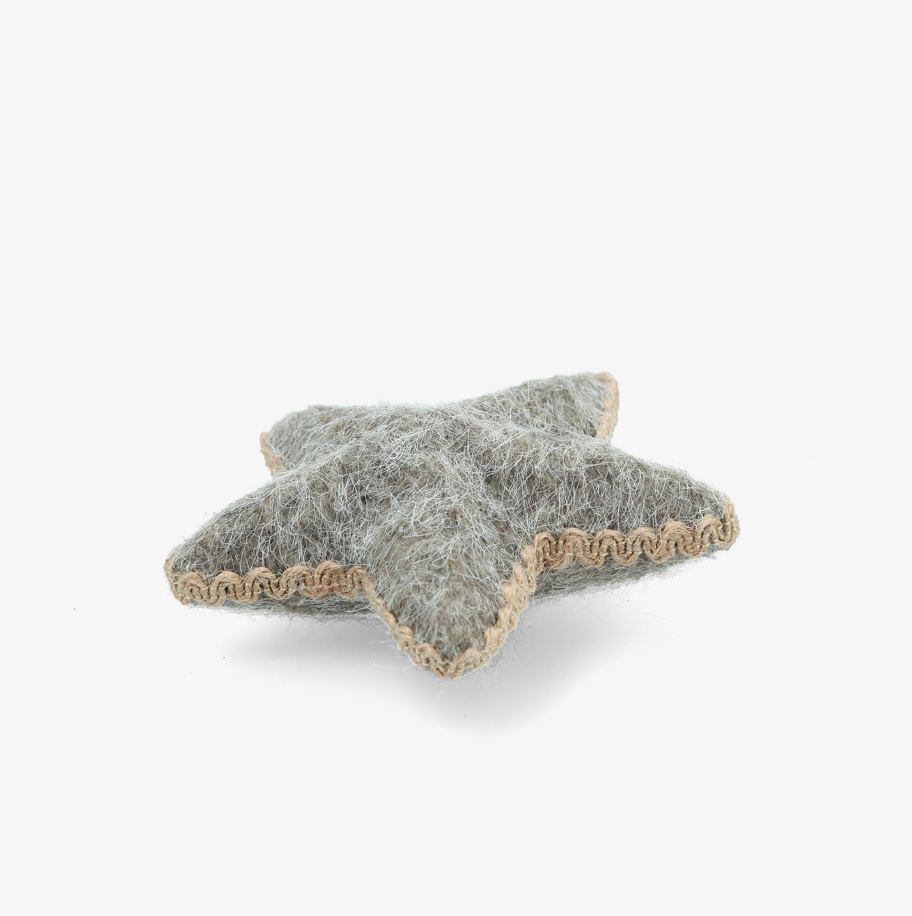 Bola de Navidad de estrella de fieltro gris 11x3x11cm