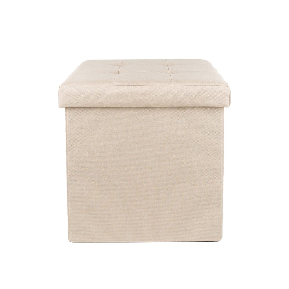 Puf con almacenaje beige 38x38cm