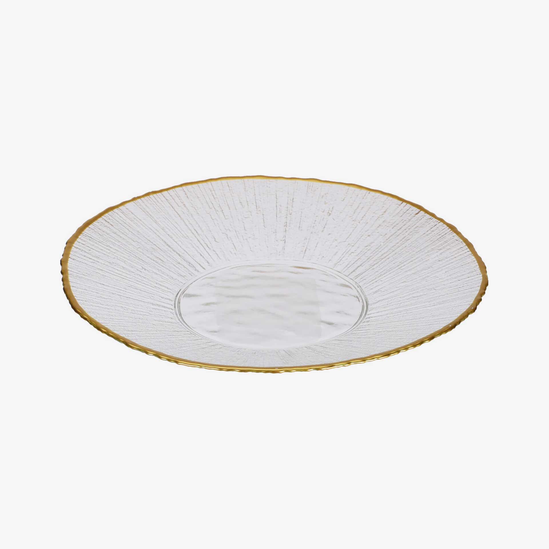 Plato de postre de vidrio con filo dorado Lumiere 21cm