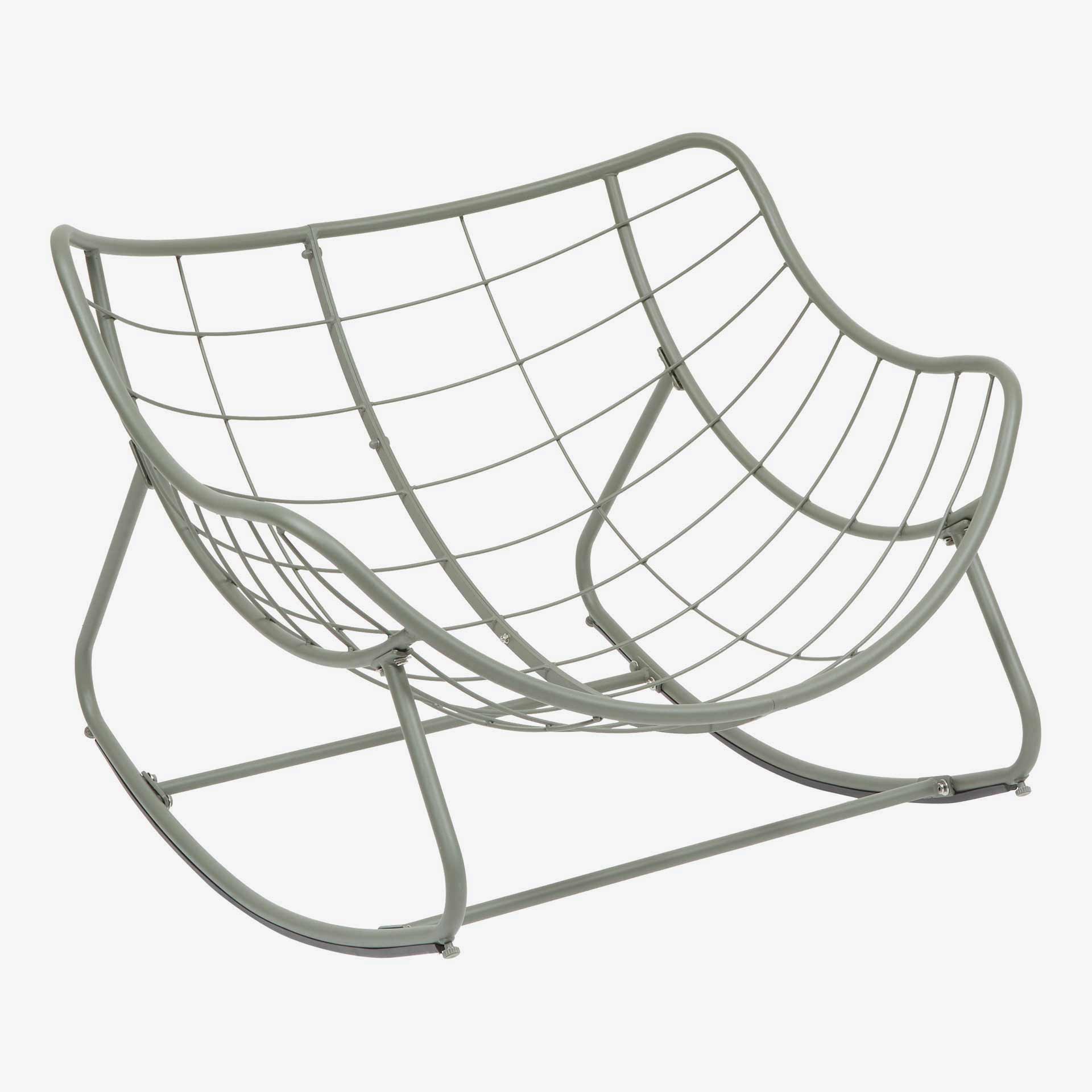 Mecedora de jard&iacute;n de acero verde Paolux 96x109x83cm