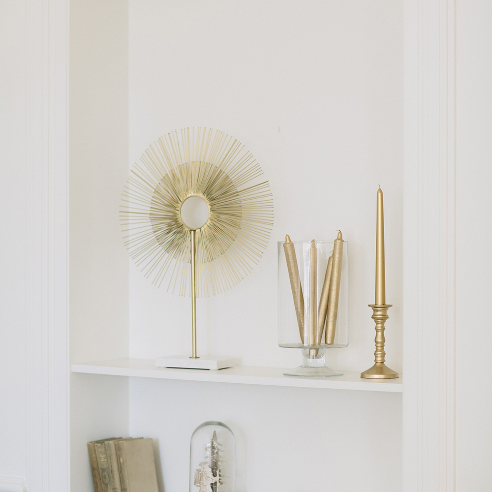 Portavelas blanco y dorado &aacute;ngel &Oslash;7cm