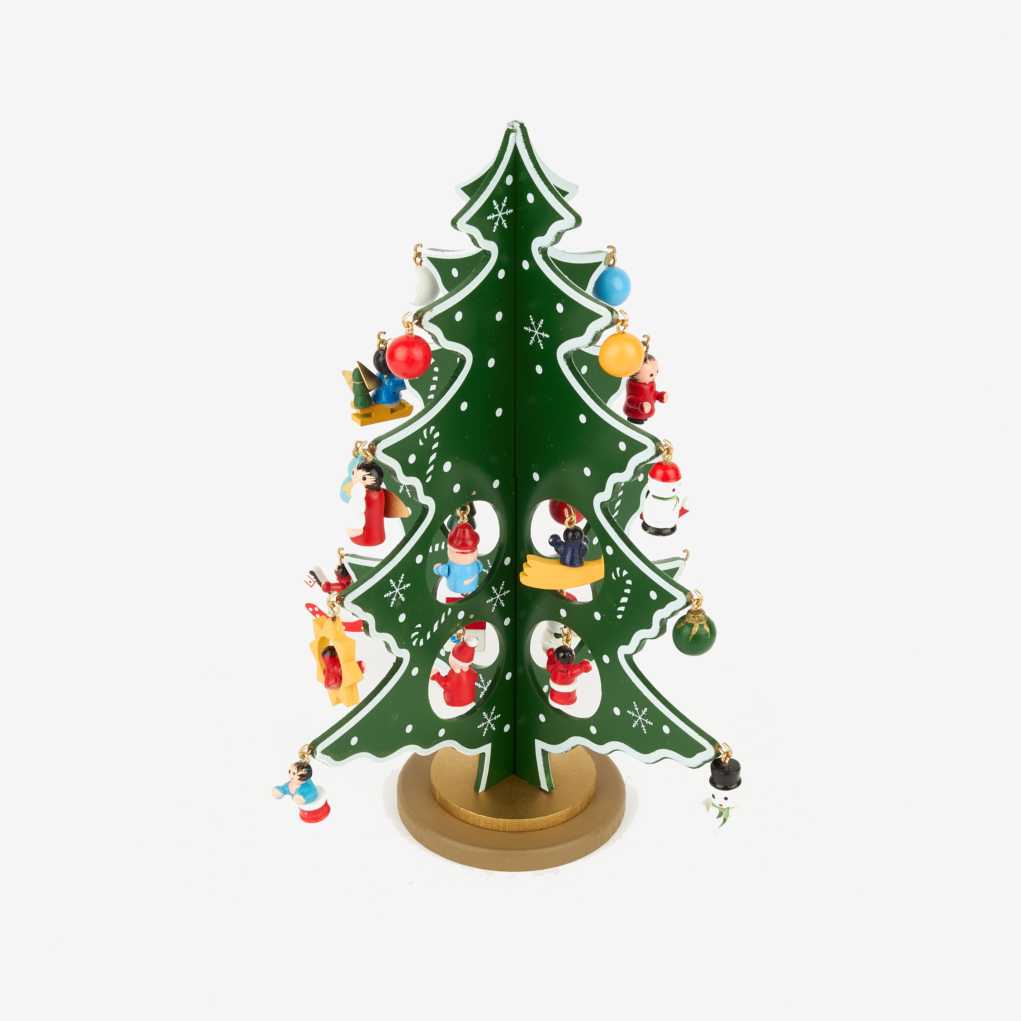 &Aacute;rbol decorativo de madera DM con accesorios para colgar 27cm