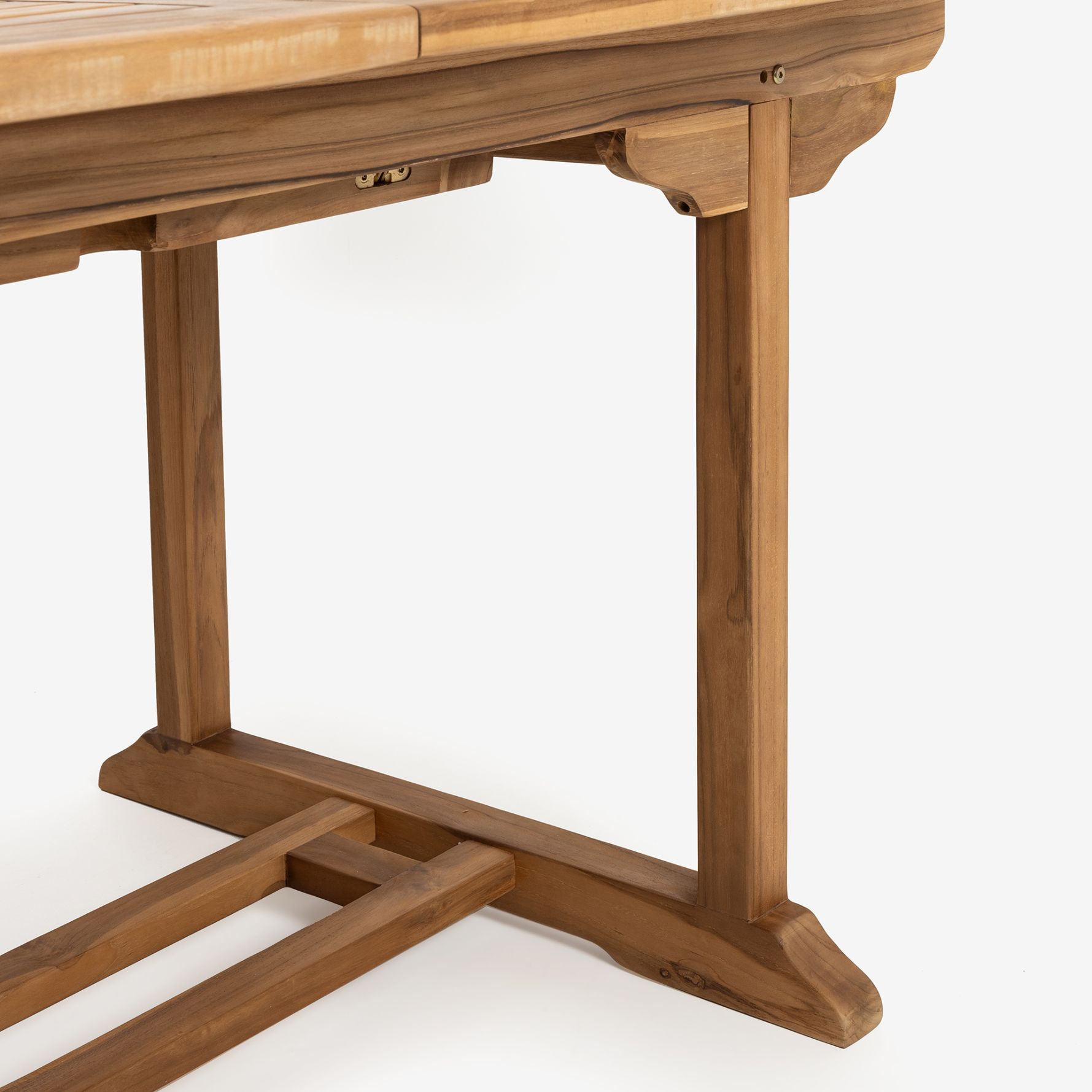 Mesa ovalada extensible de madera de teca 240/180x100x75cm