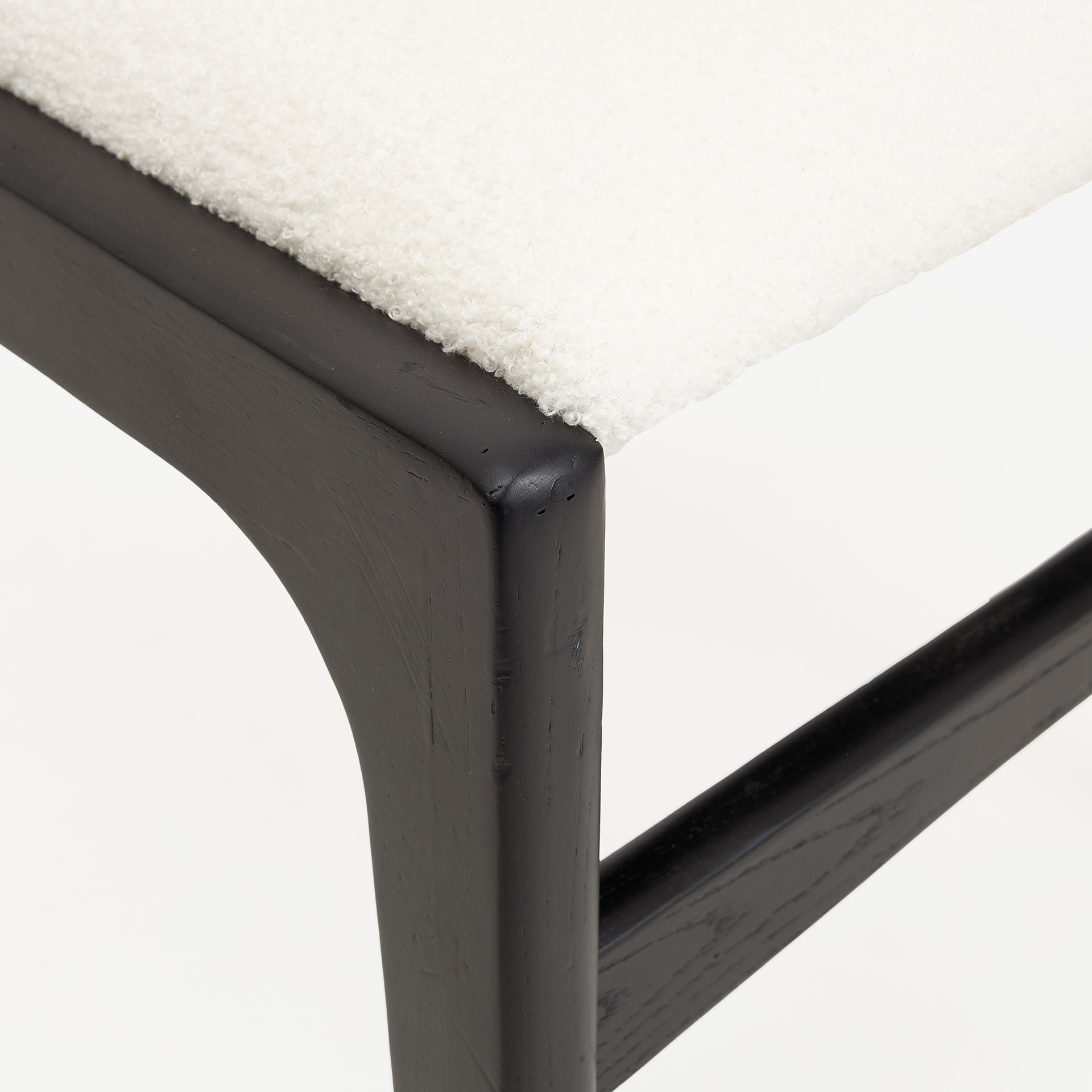 Silla de comedor de madera de olmo negra Jana 48x44x79cm Clau&Chloe