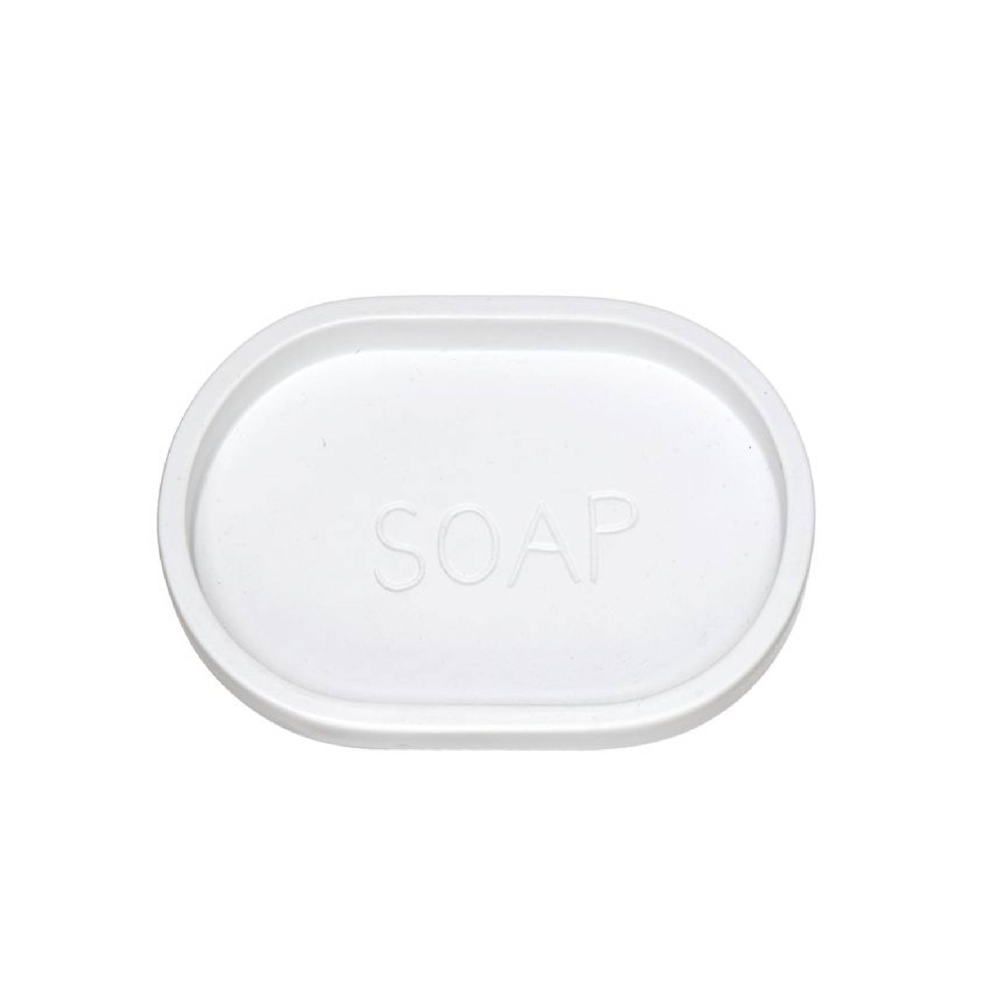Jabonera de resina blanca Sada 13x10cm