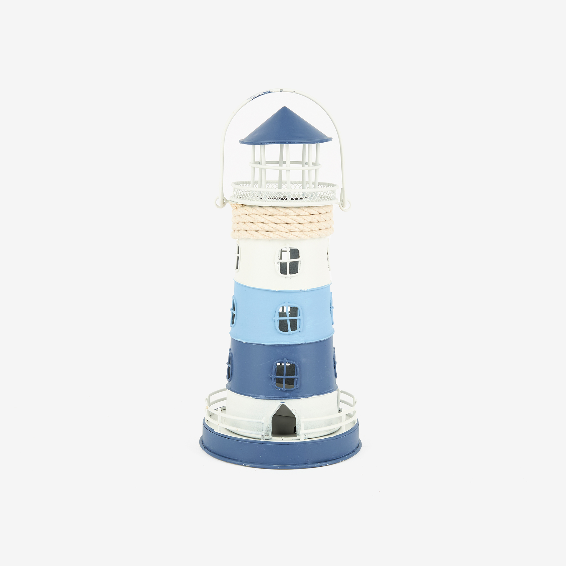 Figura decorativa de madera Faro azul Ø10,5x23cm