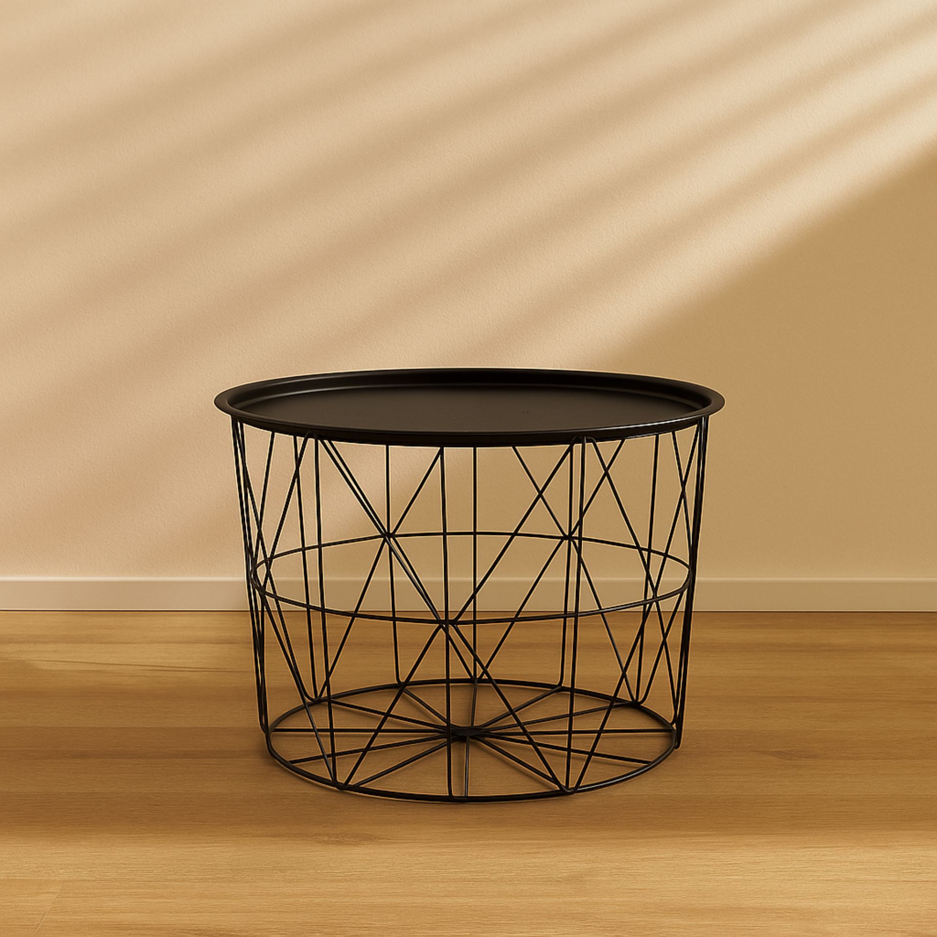 Mesa auxiliar de metal negra Dresde &Oslash;54x40cm