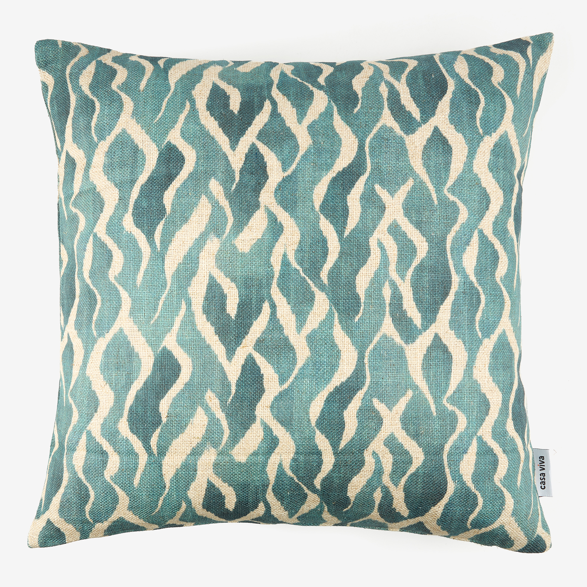 Funda de cojín de algodón azul Sibori 45x45cm