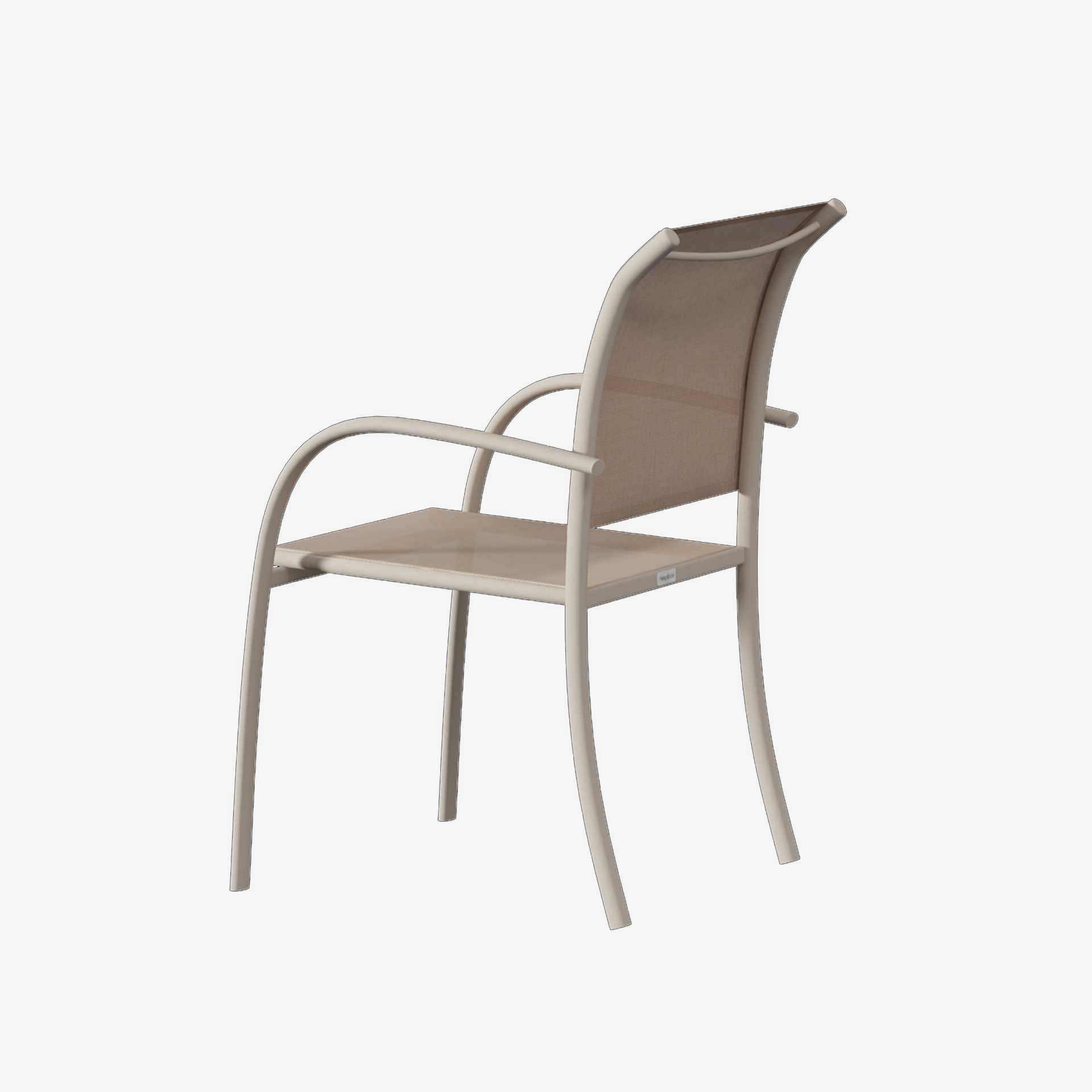 Silla de jard&iacute;n apilable de aluminio crema Piazor 56x65x88cm