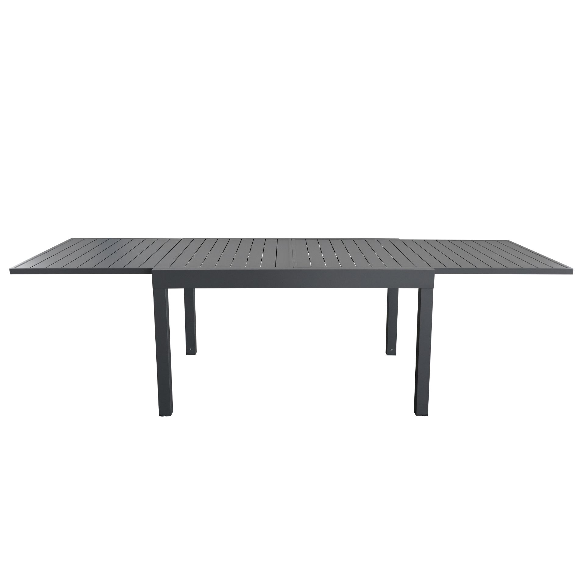 Mesa de jard&iacute;n extensible de aluminio gris Nijar 135/270x90x76cm