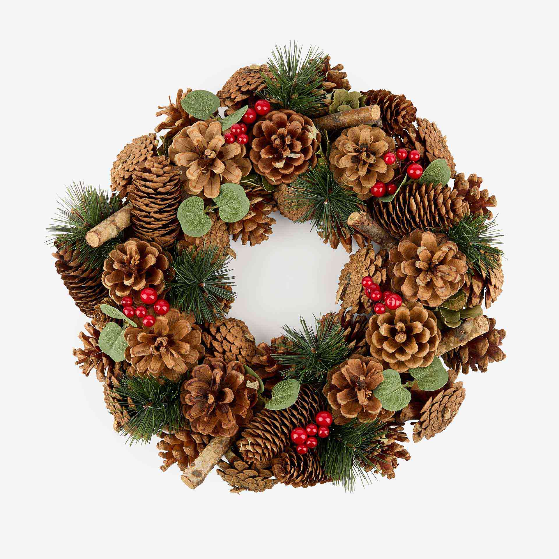 Corona decorativa de piñas Ø33x8cm