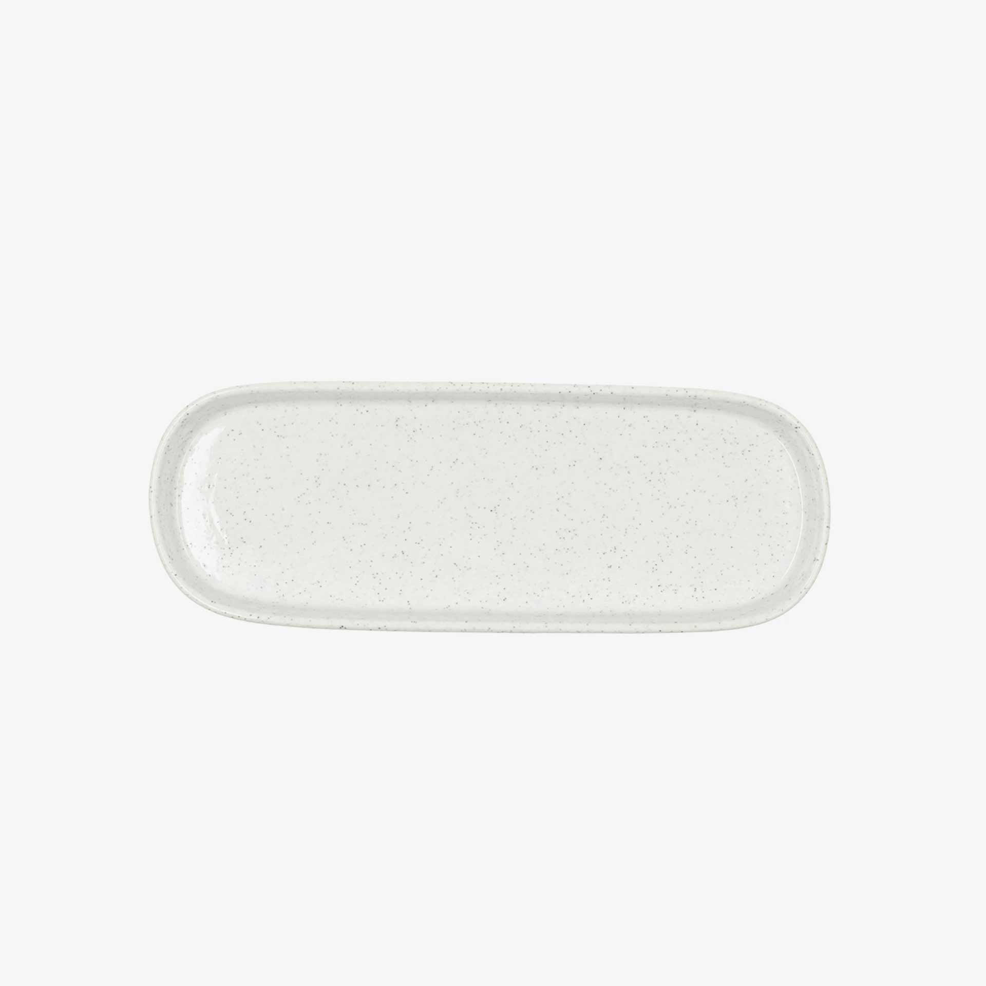 Bandeja moteada de cer&aacute;mica blanca Orizon &Oslash;22cm