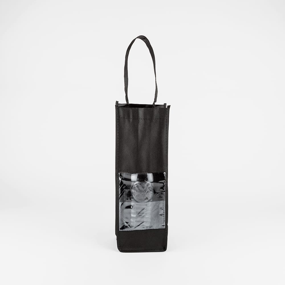 Bolsa para 1 botella de vino con ventana y asas