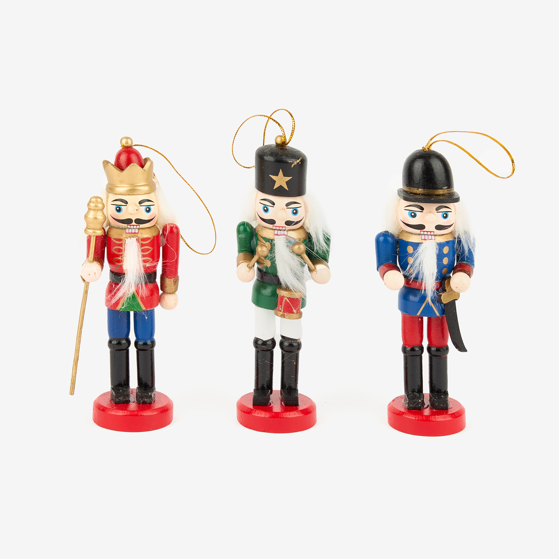 Set de 3 adornos colgantes Cascanueces 12cm