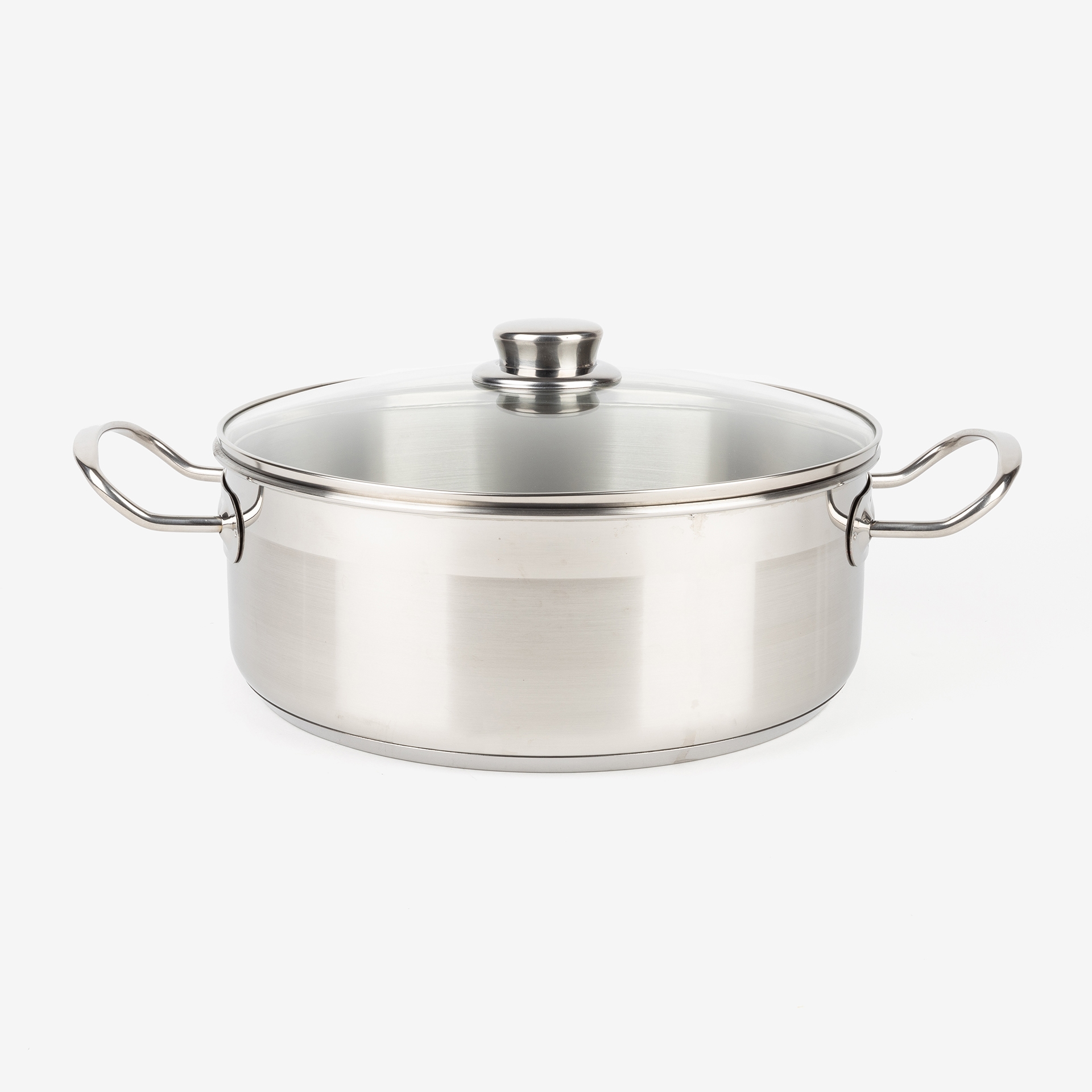 Cacerola de acero inoxidable con tapa de cristal Ø26cm