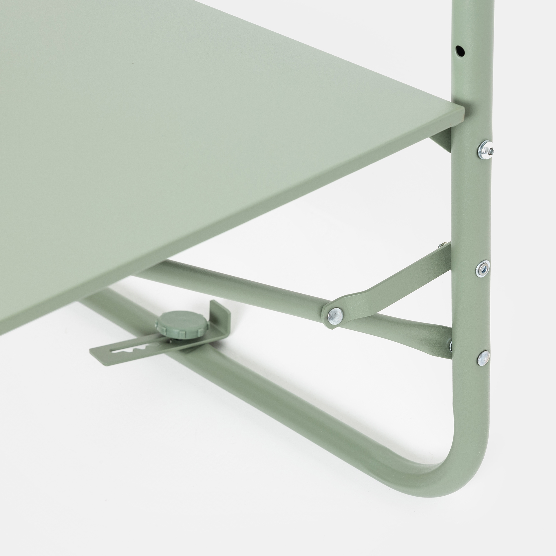 Mesa de balcón verde de metal 60x43cm