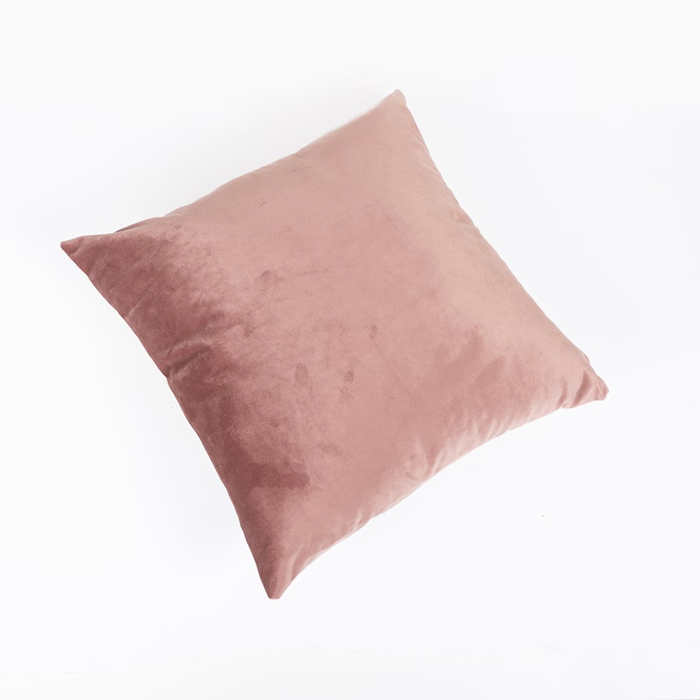 Funda de coj&iacute;n velvet rosa 45x45cm