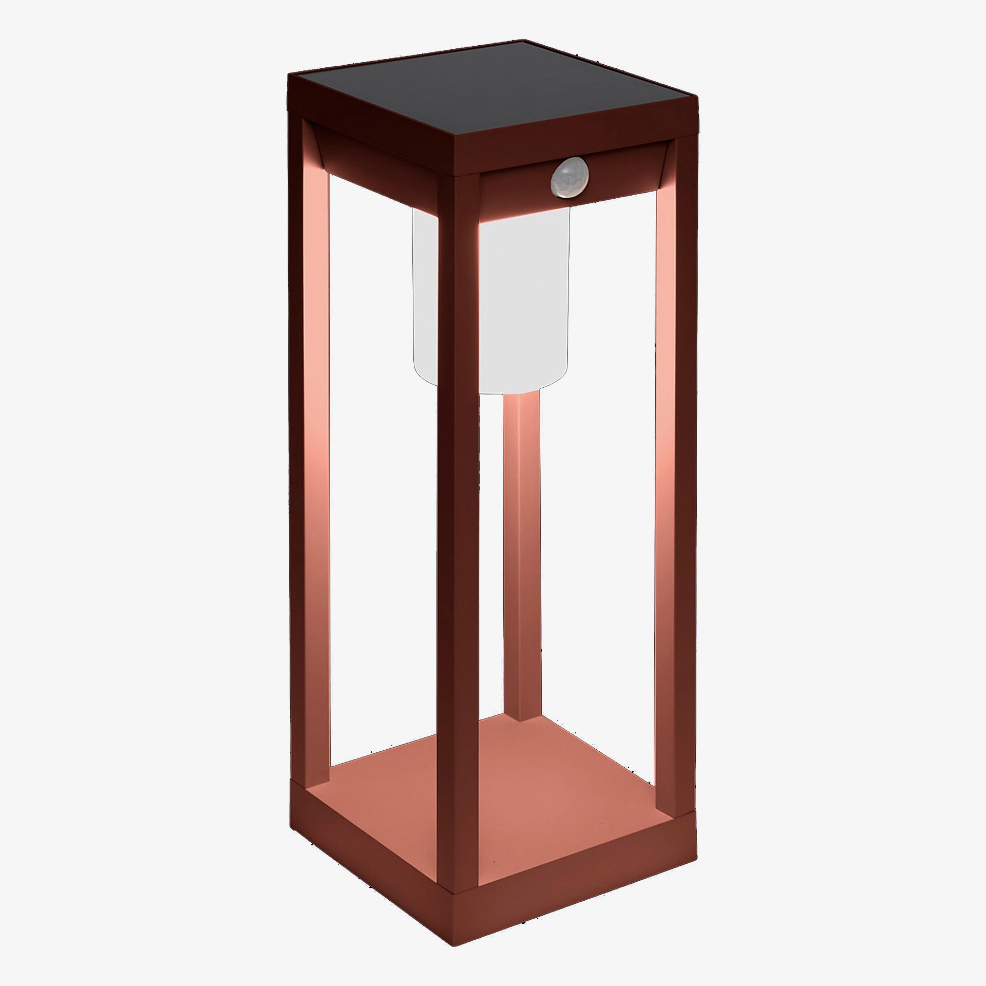 Farol solar para jard&iacute;n de aluminio caoba Pirox 40cm