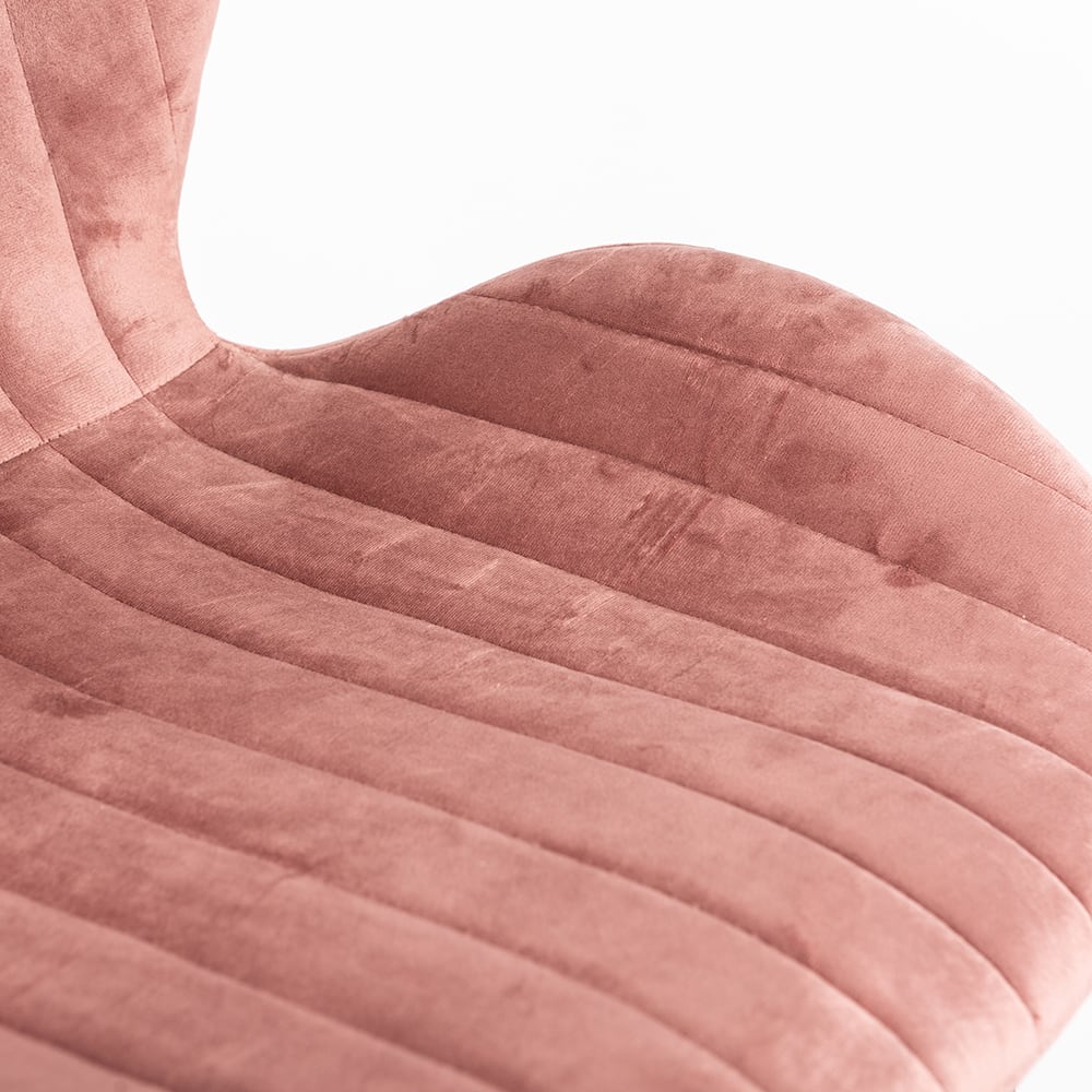 Silla de comedor de terciopelo rosa Lydia 54x50x86cm Clau&Chloe