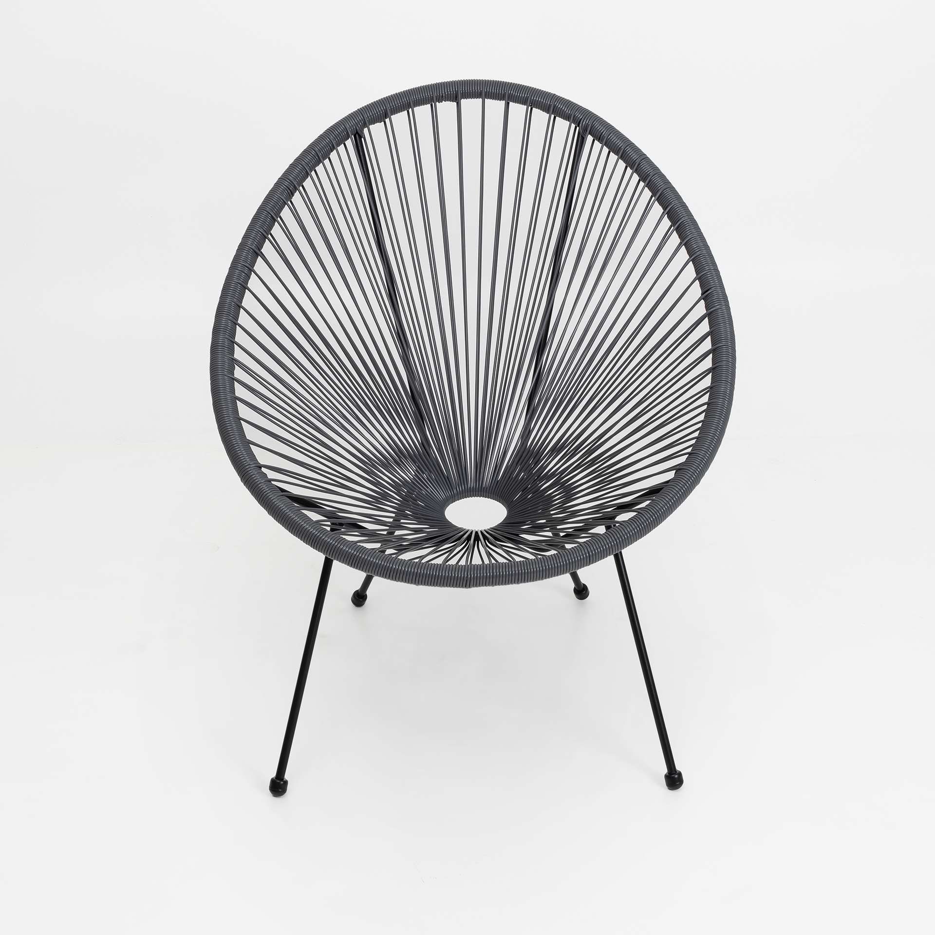 Silla de exterior gris de acero Acapulco 56x72x88cm