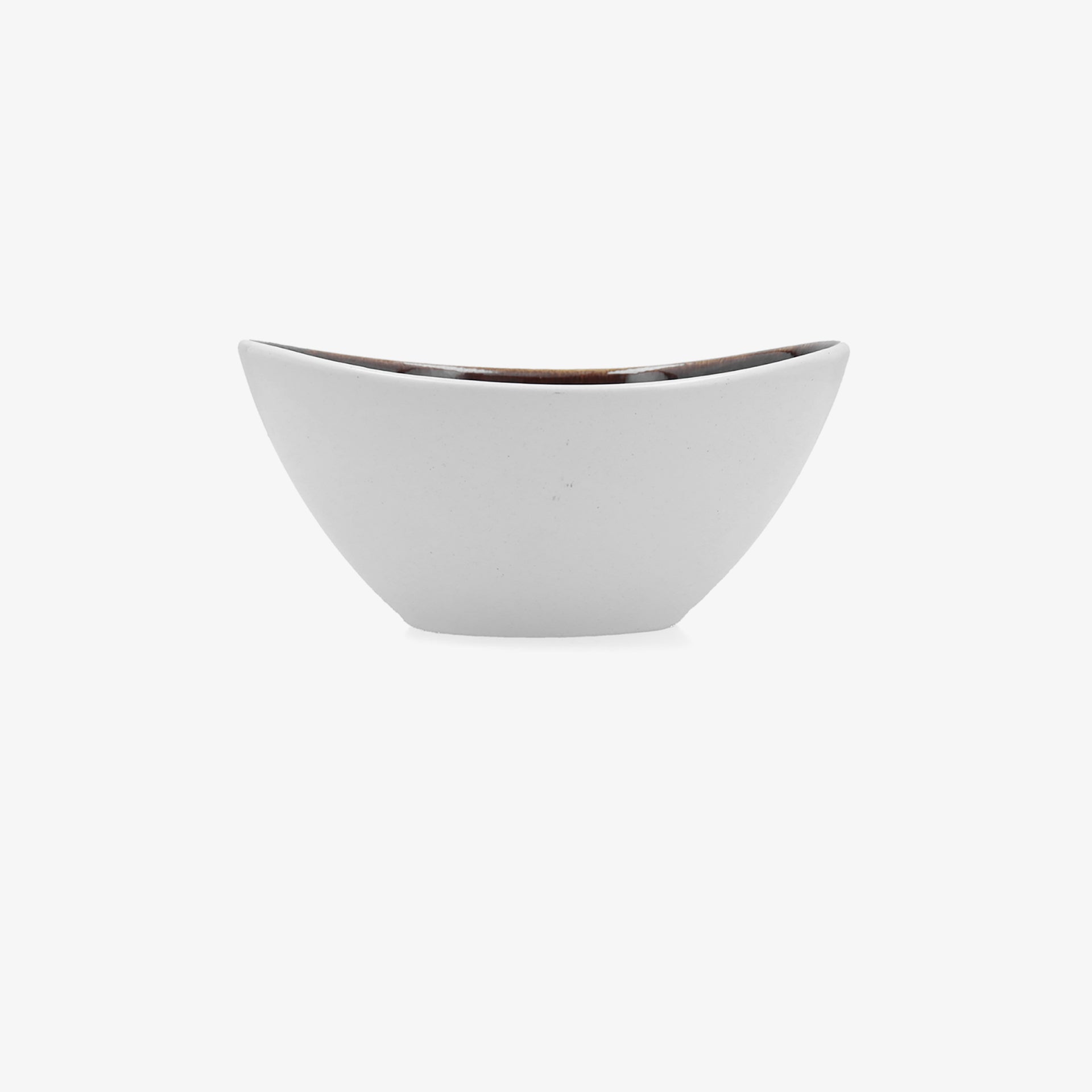 Bol oval marr&oacute;n de porcelana Nero 16,5x14x7,7cm