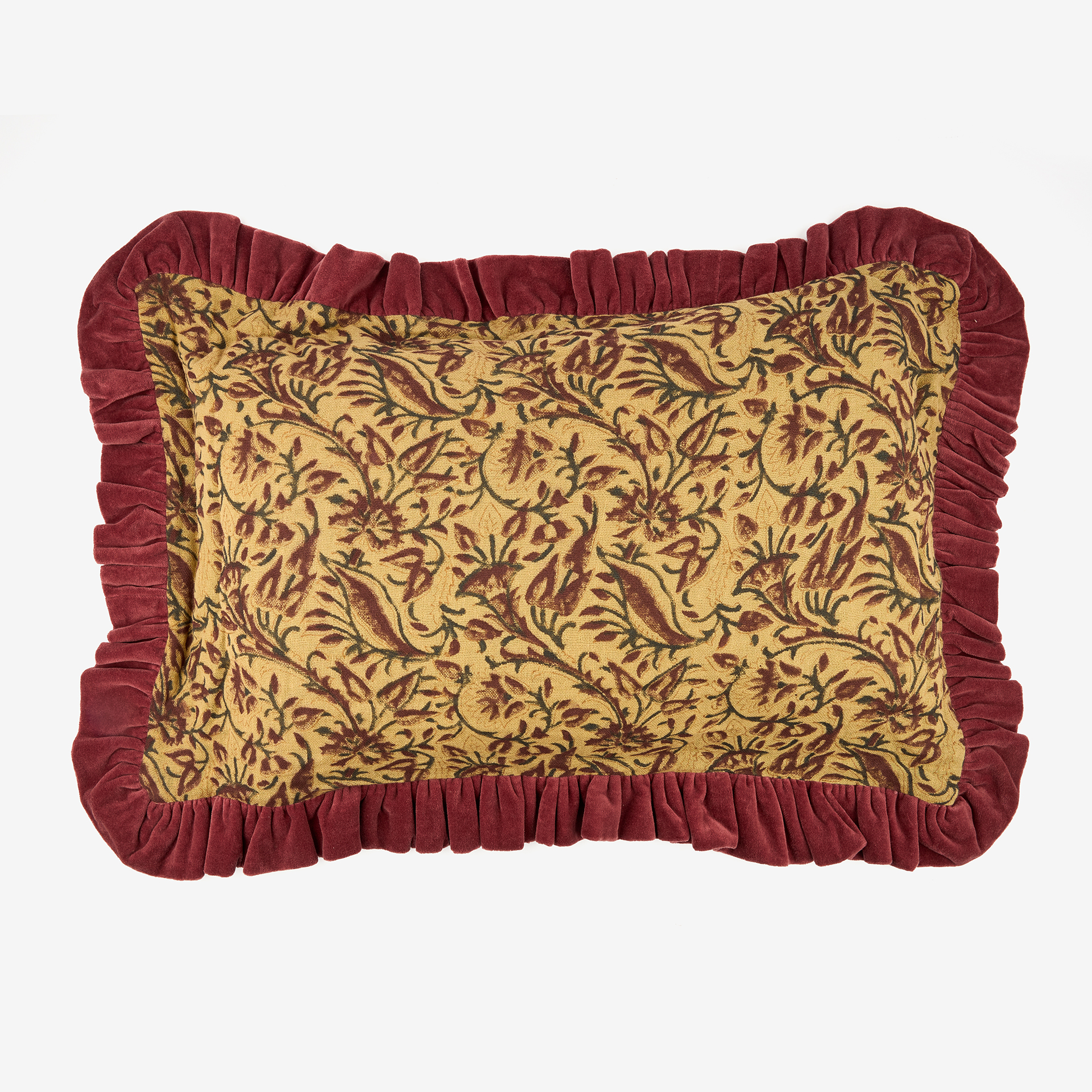 Funda de cojín de algodón burdeos Mia 40x60cm Clau&Chloe