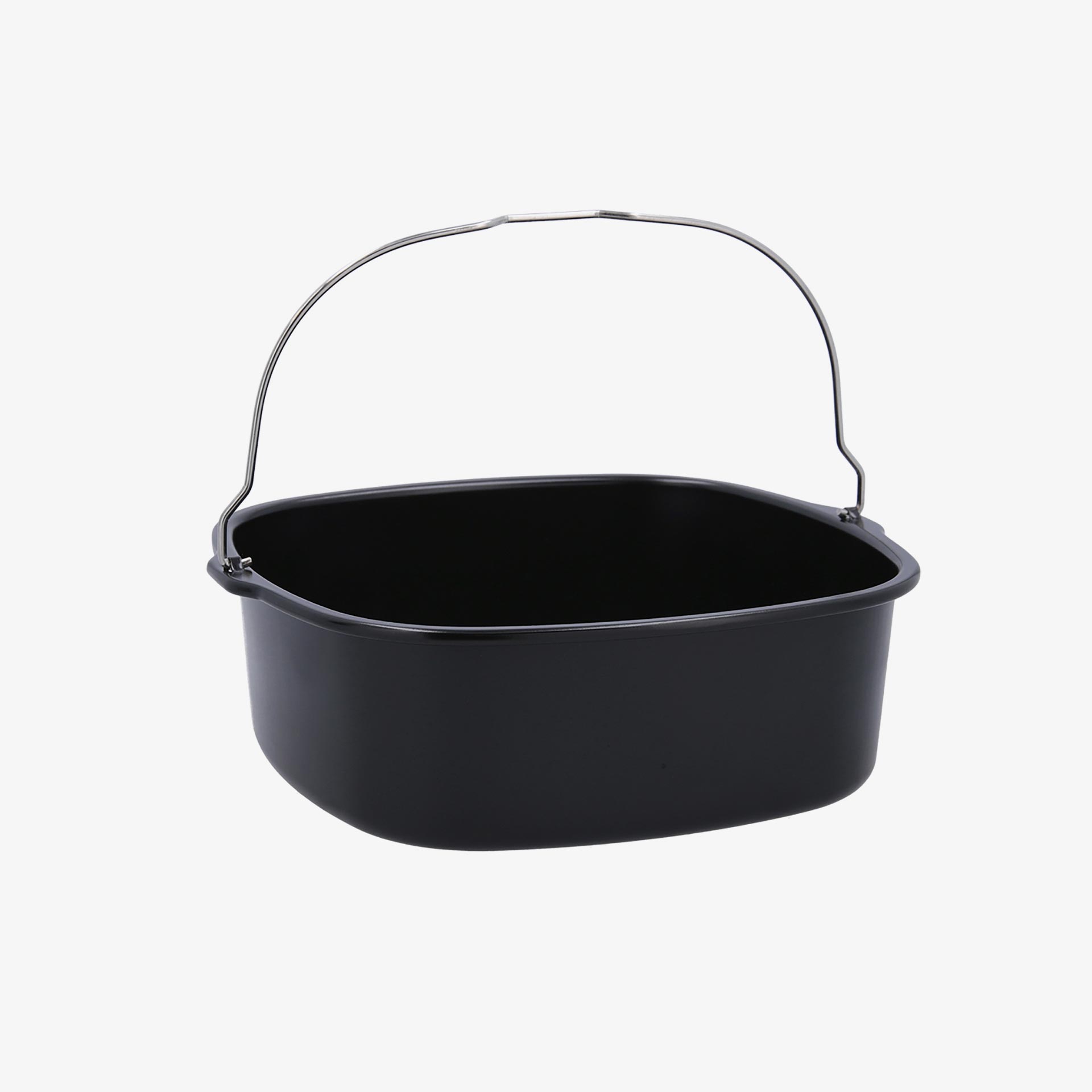 Molde cuadrado con asa de airfryer gris de acero