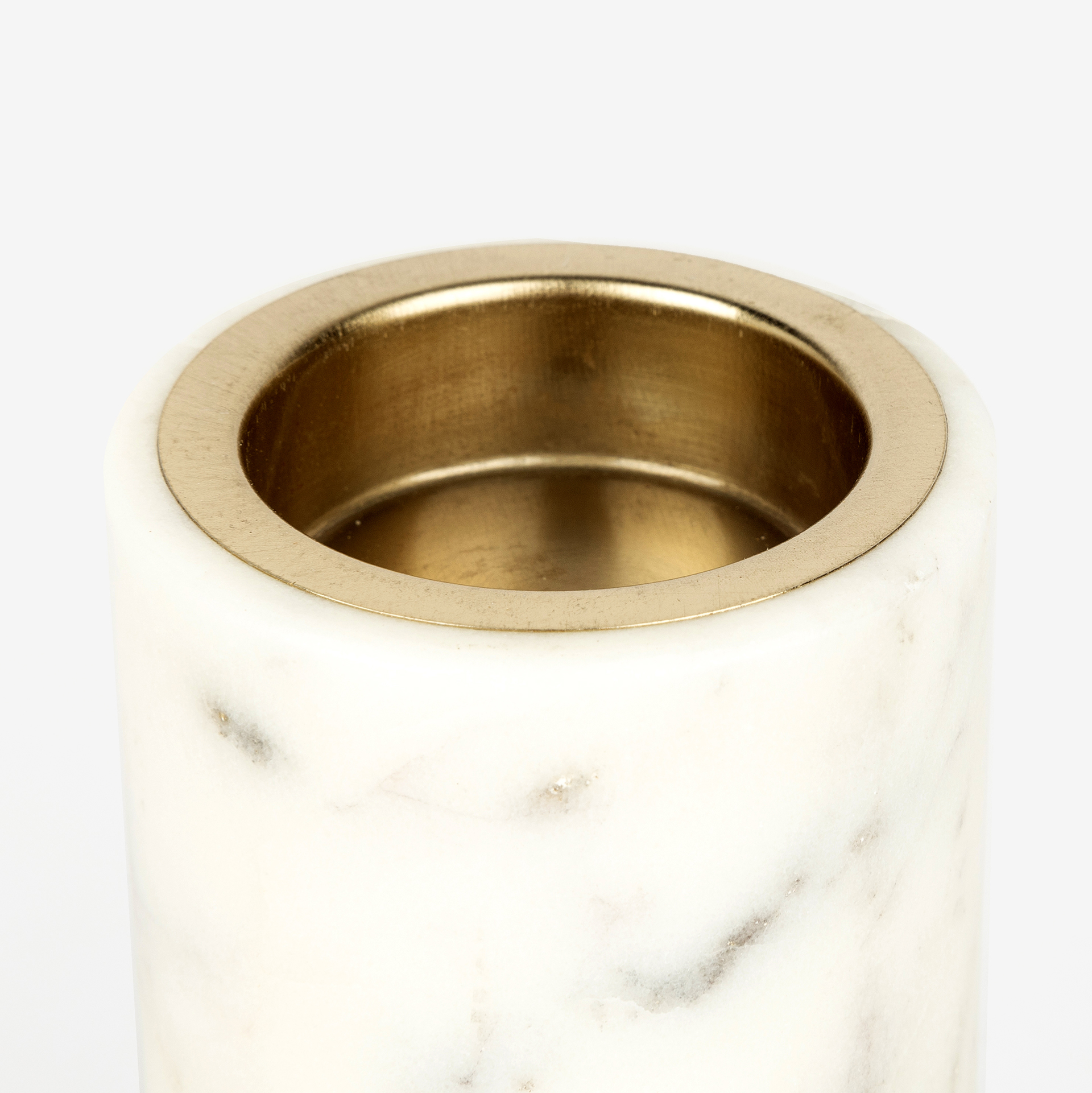 Portavelas de m&aacute;rmol dorado &Oslash;6x10cm