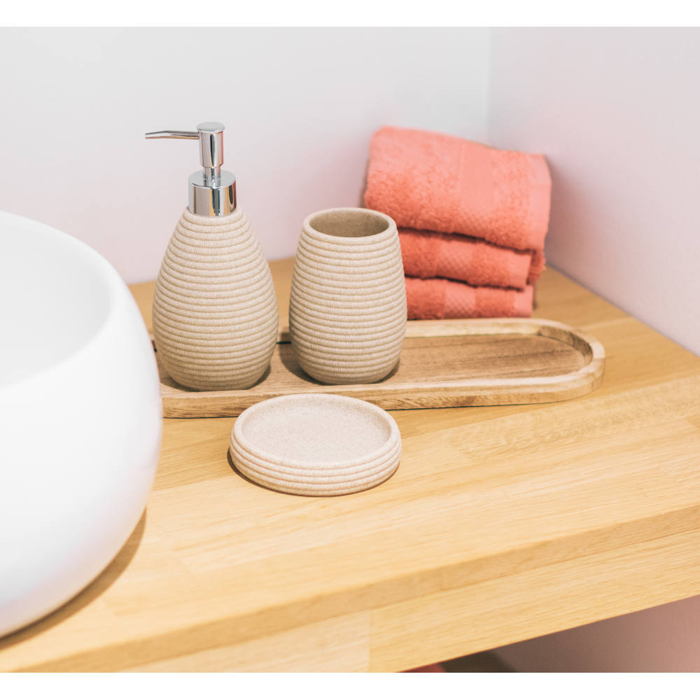 Vaso Portacepillos efecto Piedra &Oslash;8x11cm