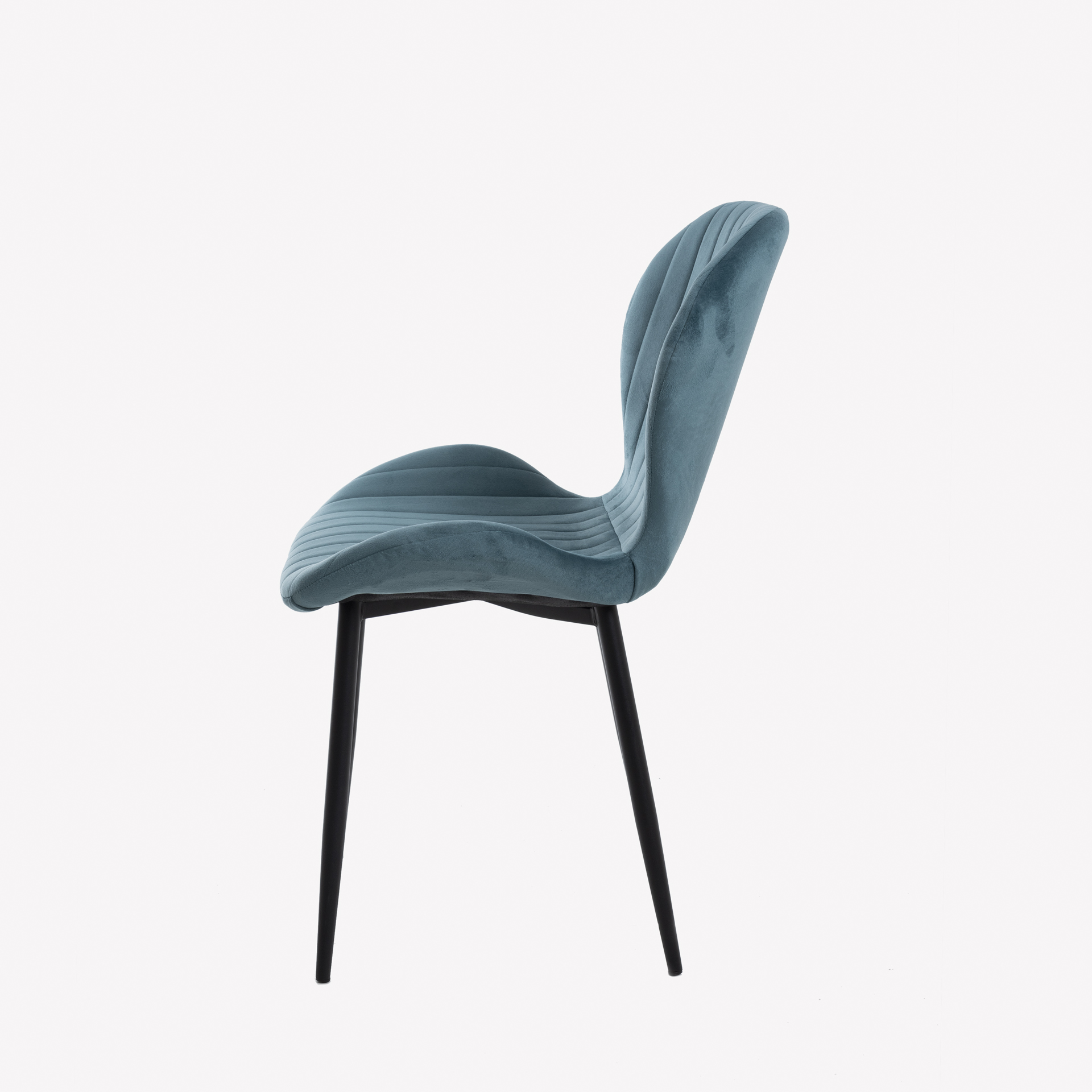 Silla de comedor de terciopelo azul Lydia 54x50x86cm Clau&Chloe