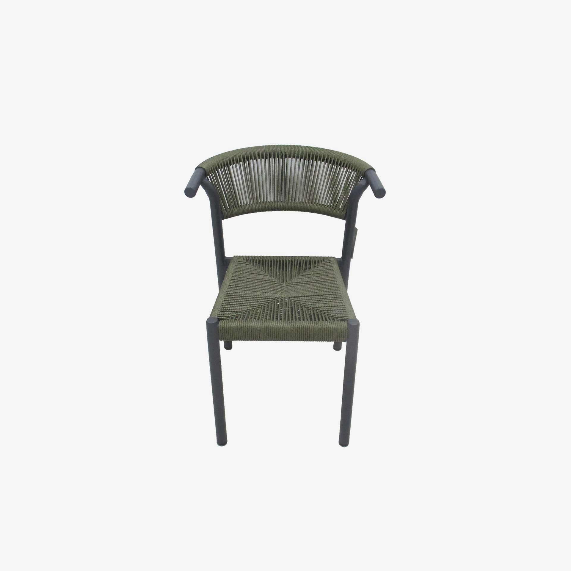 Silla de ratan verde Prado 54x63x77cm