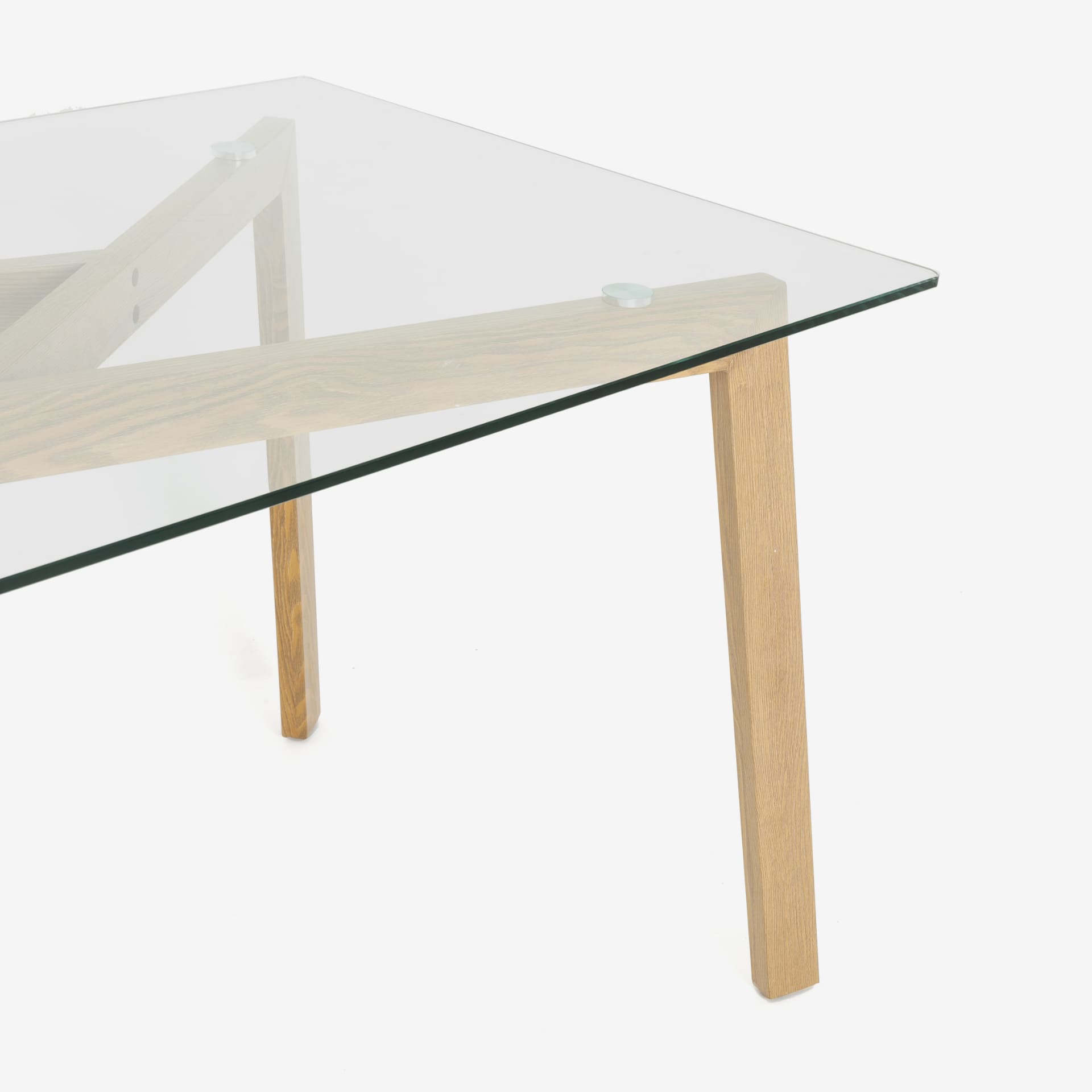 Mesa de comedor de cristal Wood Pattern 150x80x75cm