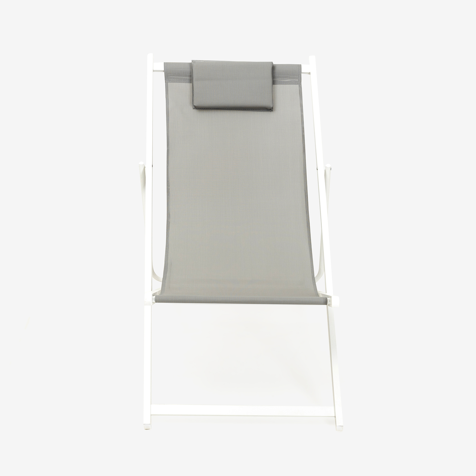 Hamaca reclinable de aluminio y textiline gris 104x58x76cm