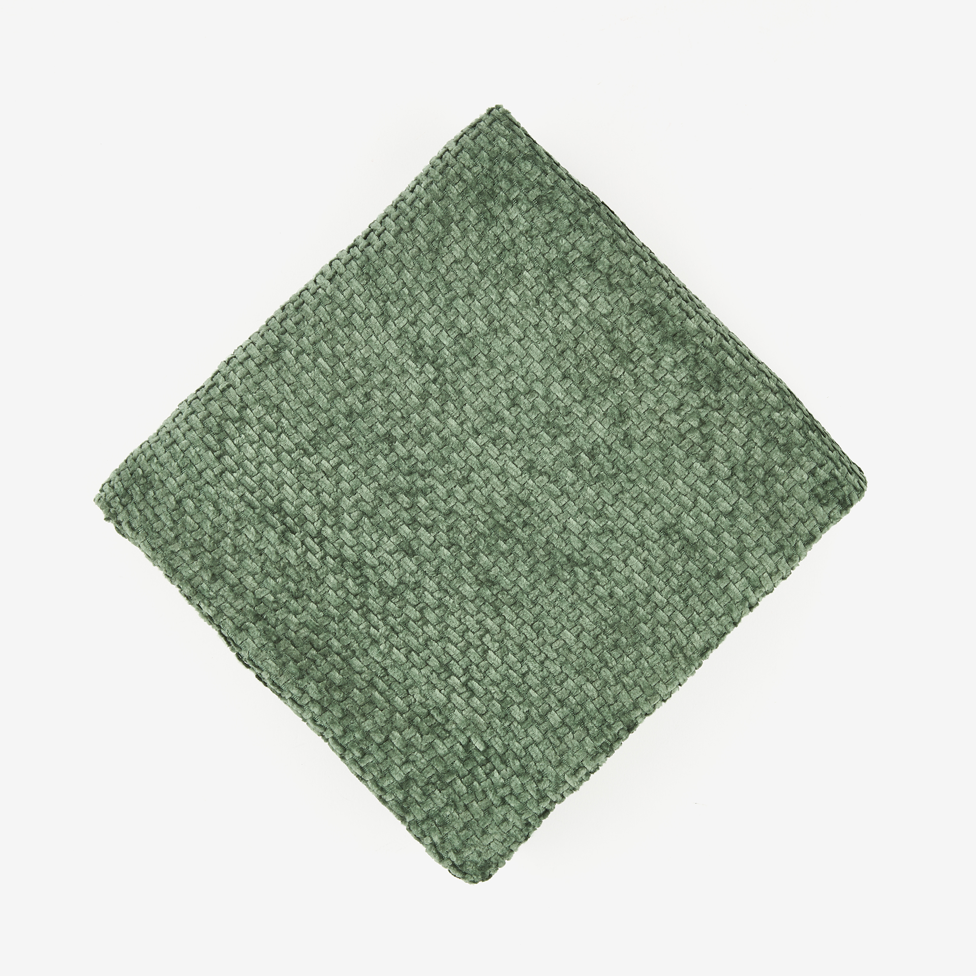 Funda de cojín chenilla verde 45x45cm