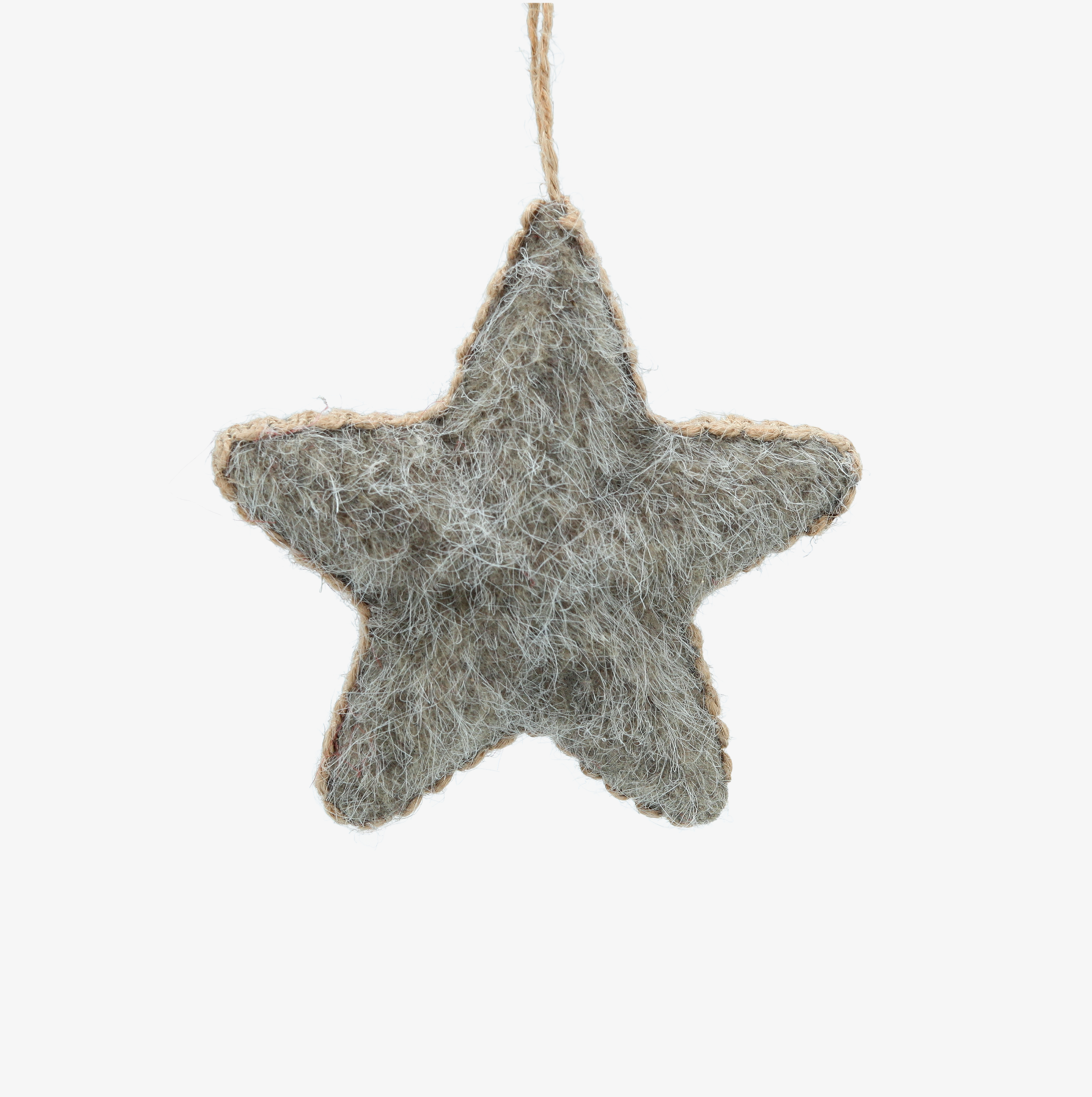 Bola de Navidad de estrella de fieltro gris 11x3x11cm