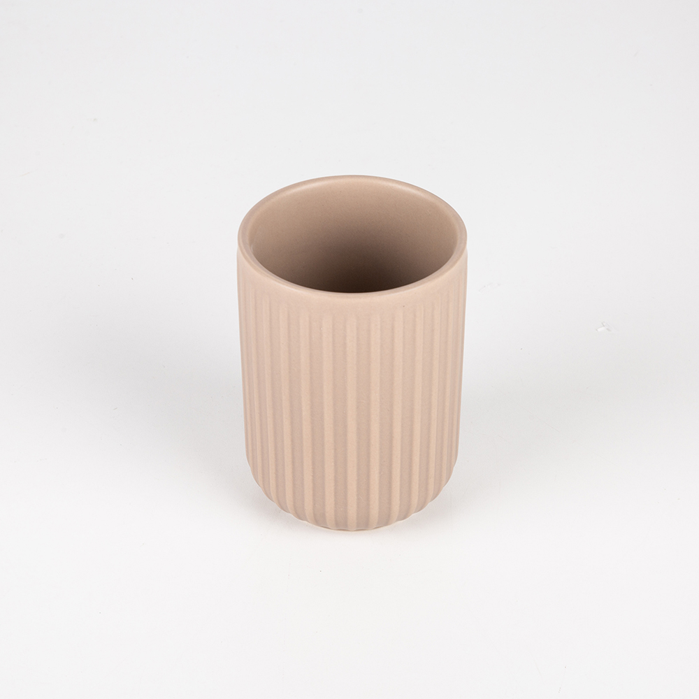 Vaso portacepillos de cer&aacute;mica Manhattan &Oslash;8x11cm