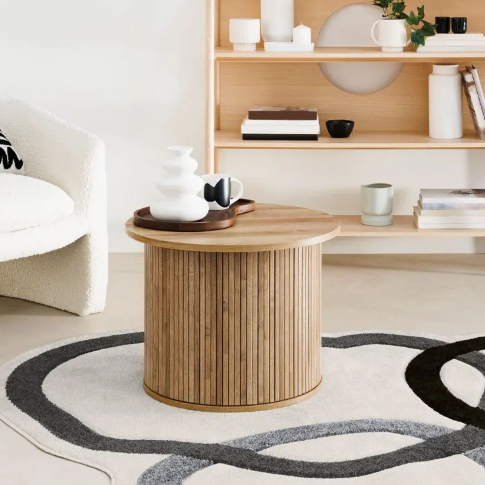 Mesa auxiliar de madera DM Tulia &Oslash;60x45cm