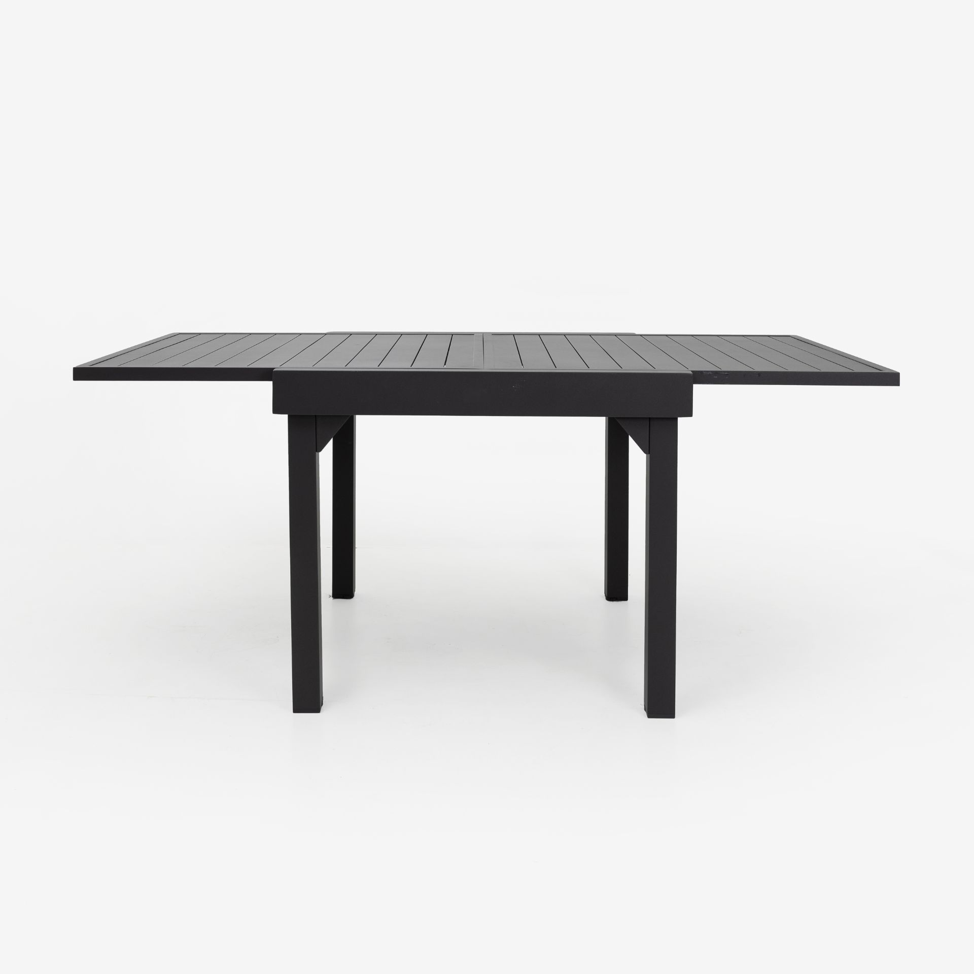 Mesa de jard&iacute;n extensible de aluminio gris oscuro Paros 90/180x90x75cm