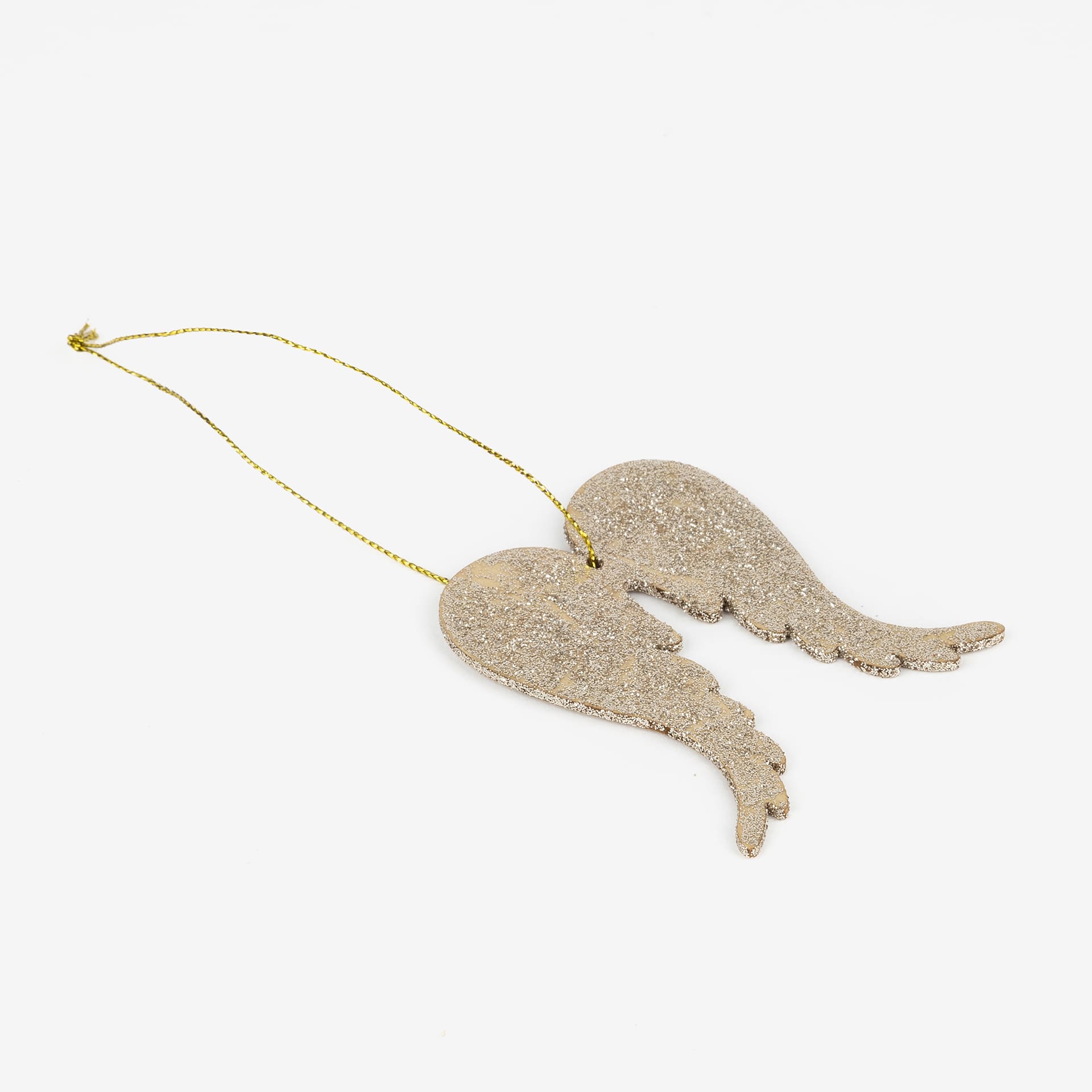 Adorno colgante de madera Alas doradas 8cm