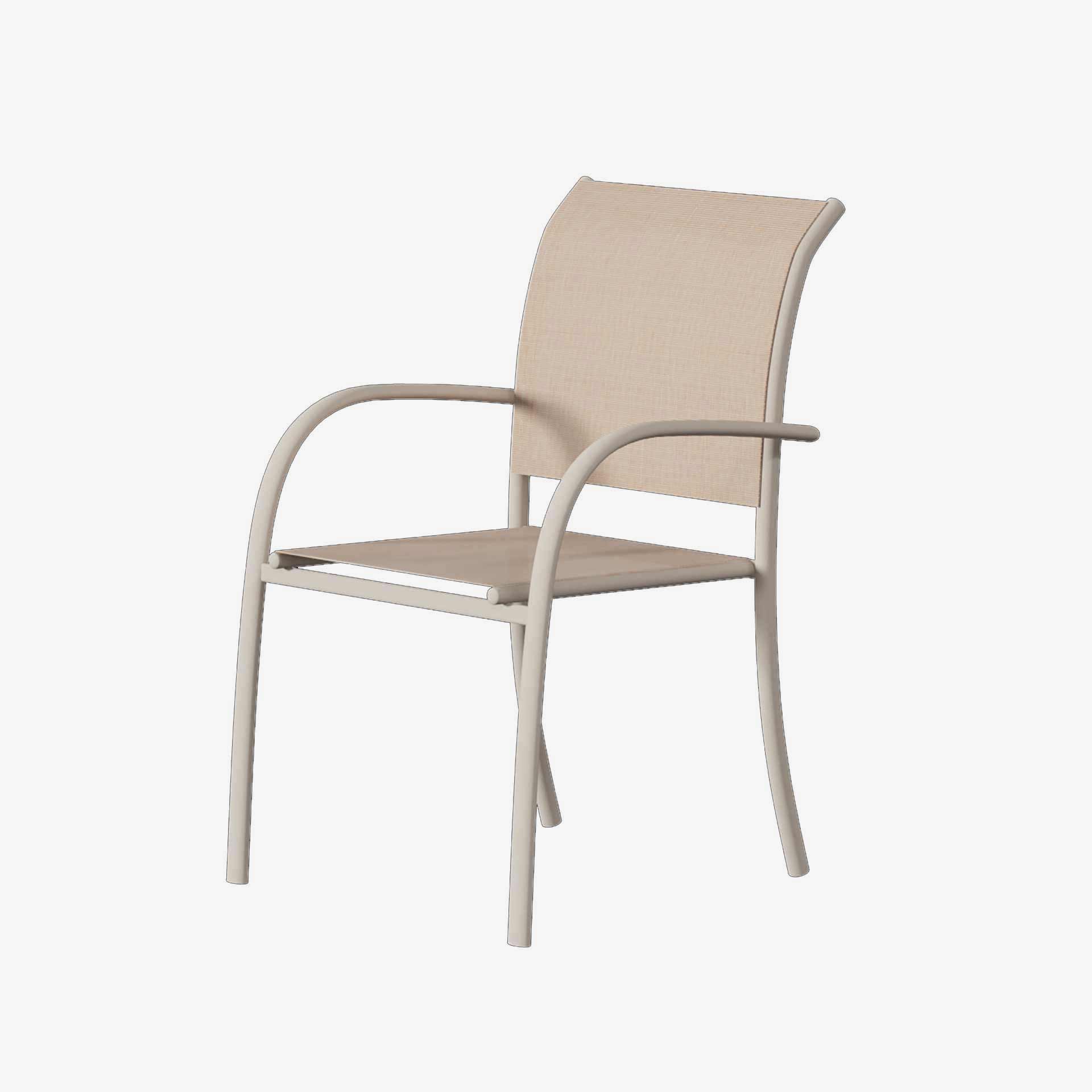 Silla de jard&iacute;n apilable de aluminio crema Piazor 56x65x88cm